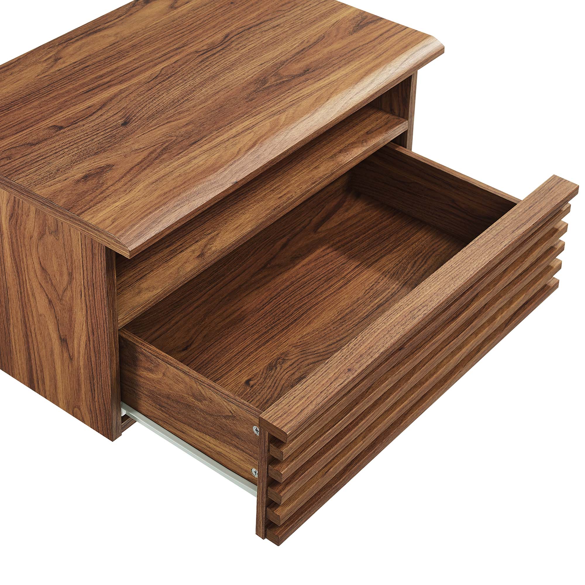 Render Wall-Mount Nightstand, Walnut