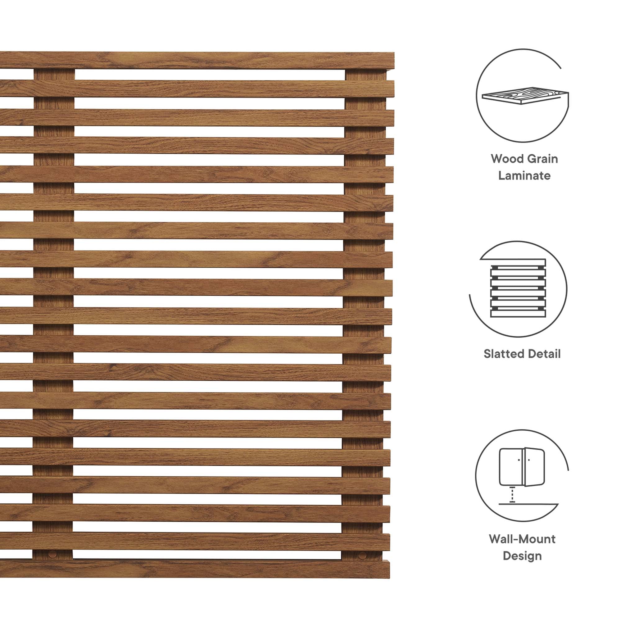 Render Wall Mount Twin Headboard, Walnut