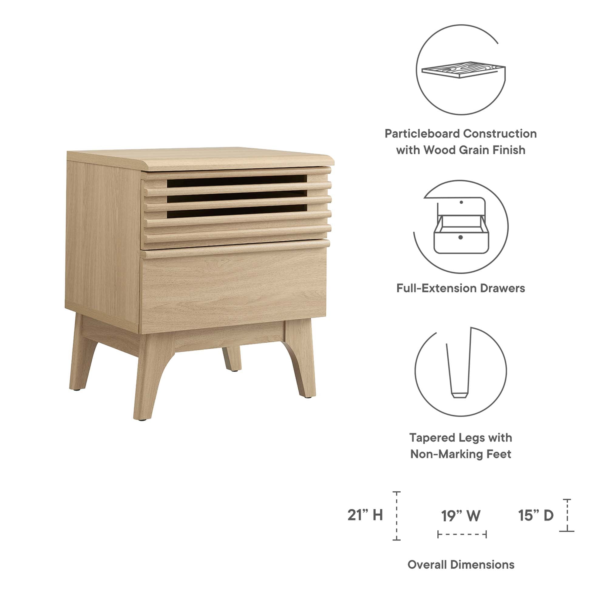 Render Nightstand, Oak