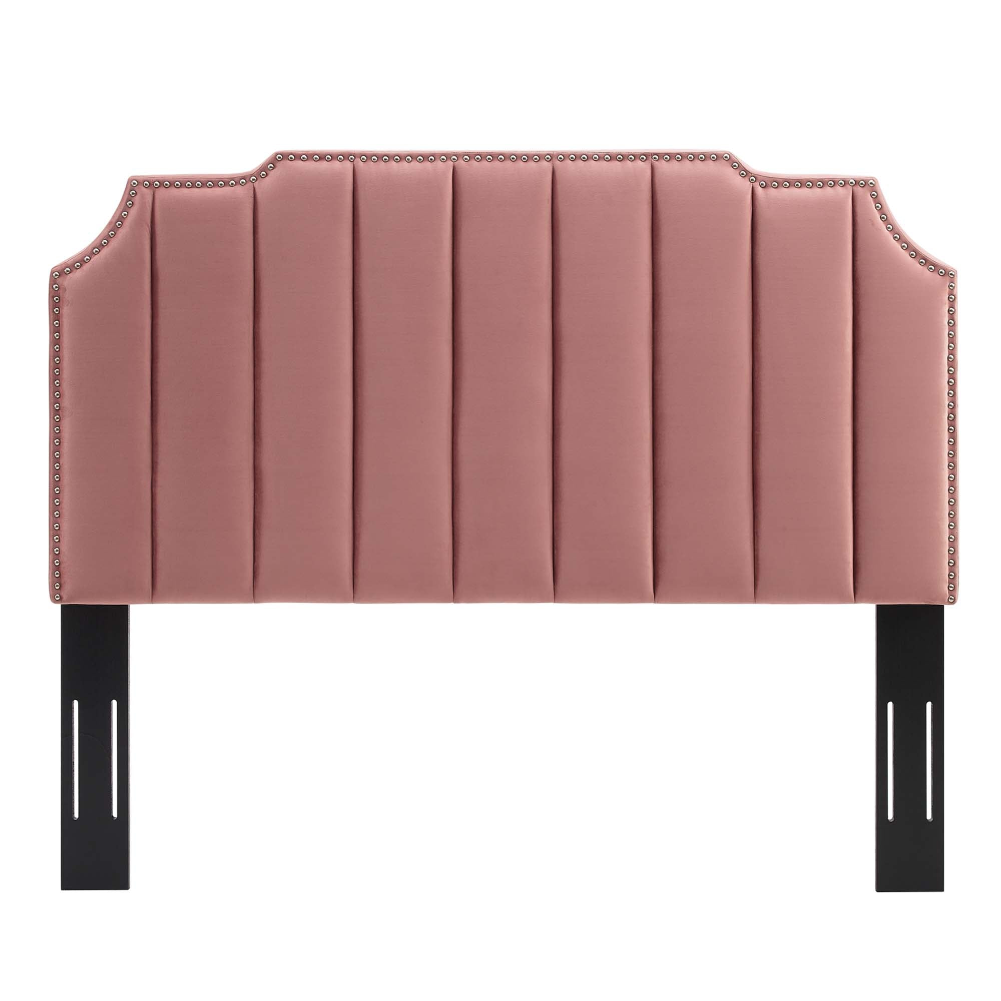 Colette Dusty Rose King Performance Velvet Fabic Platform Bed