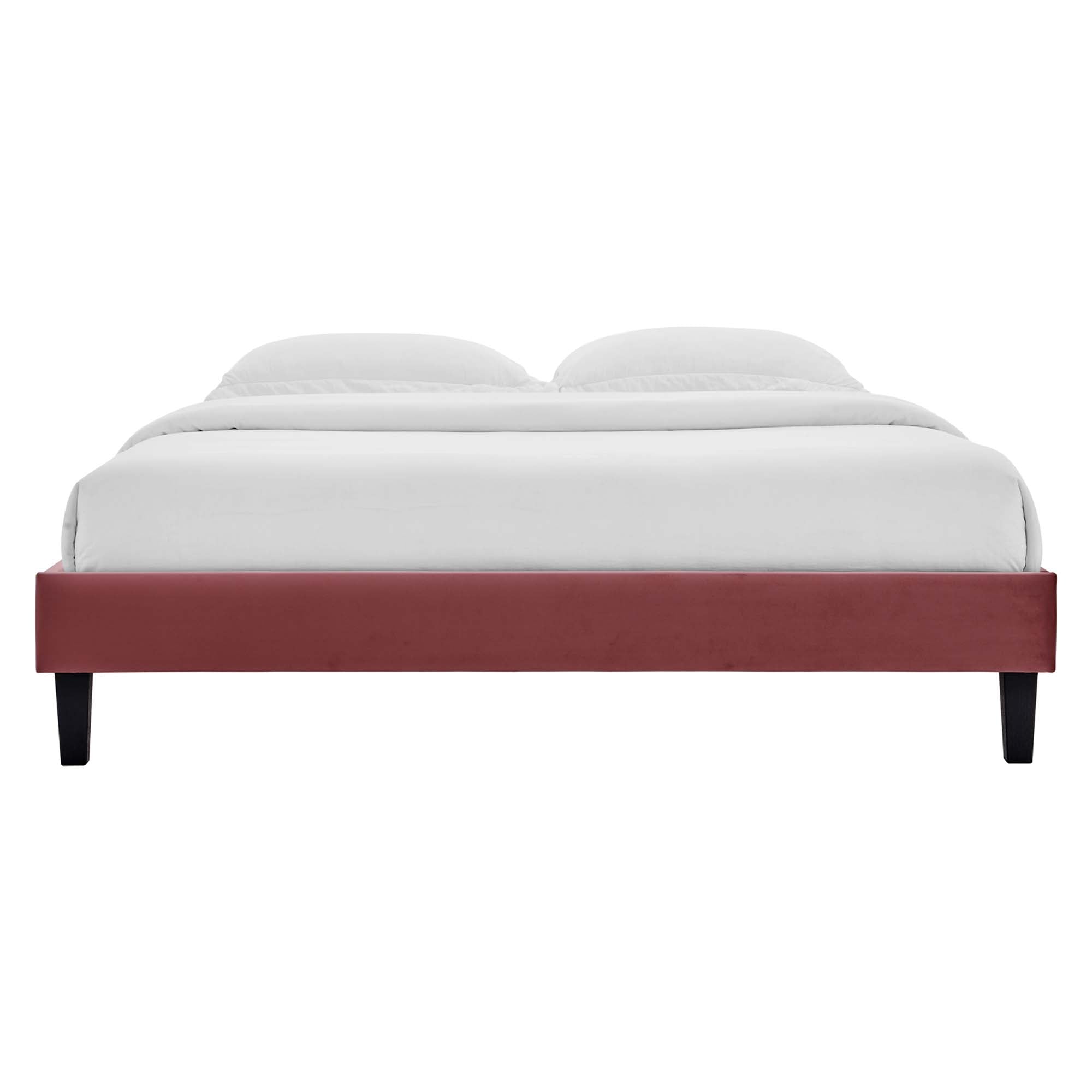 Colette Dusty Rose King Performance Velvet Platform Bed