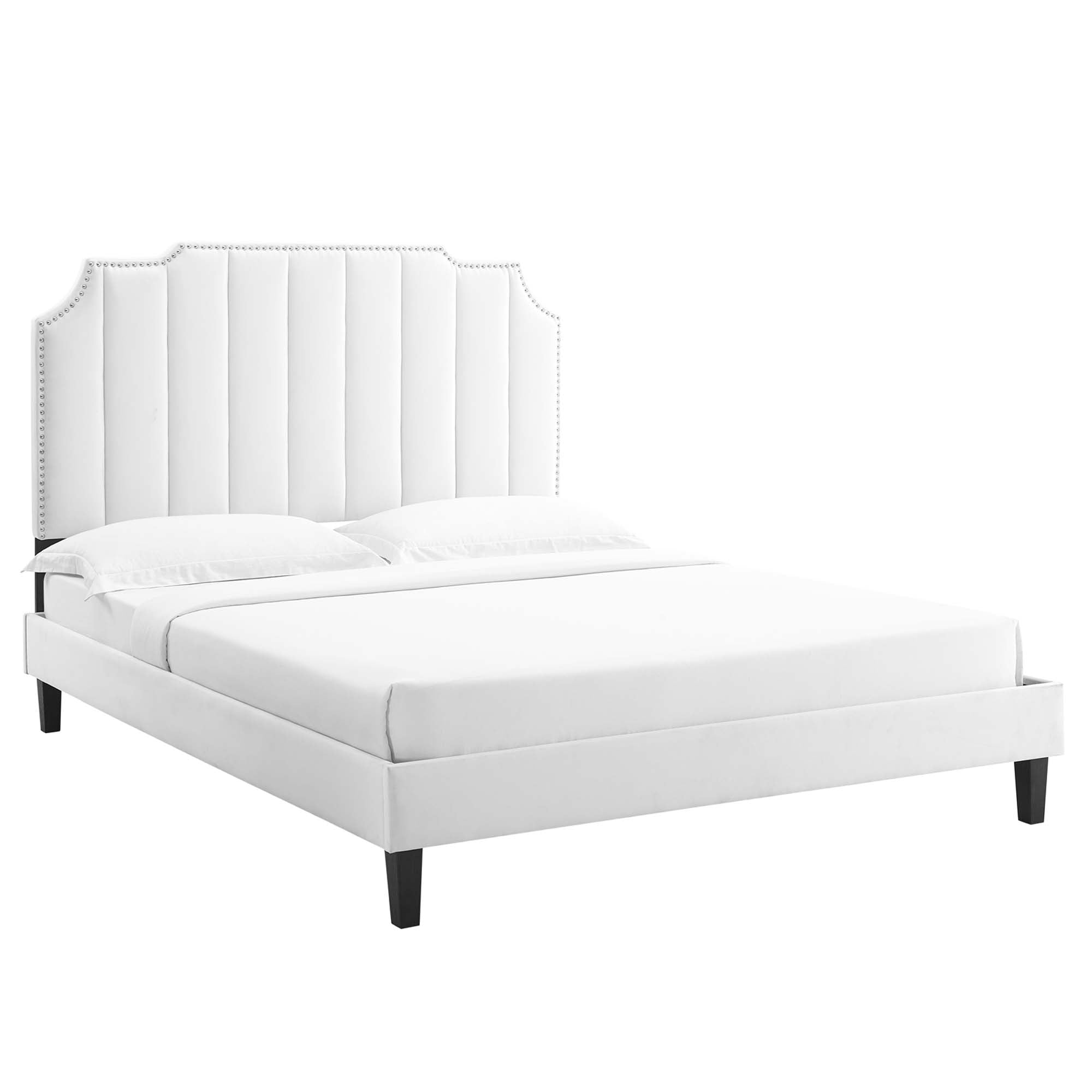 Colette Dusty Rose King Performance Velvet Platform Bed