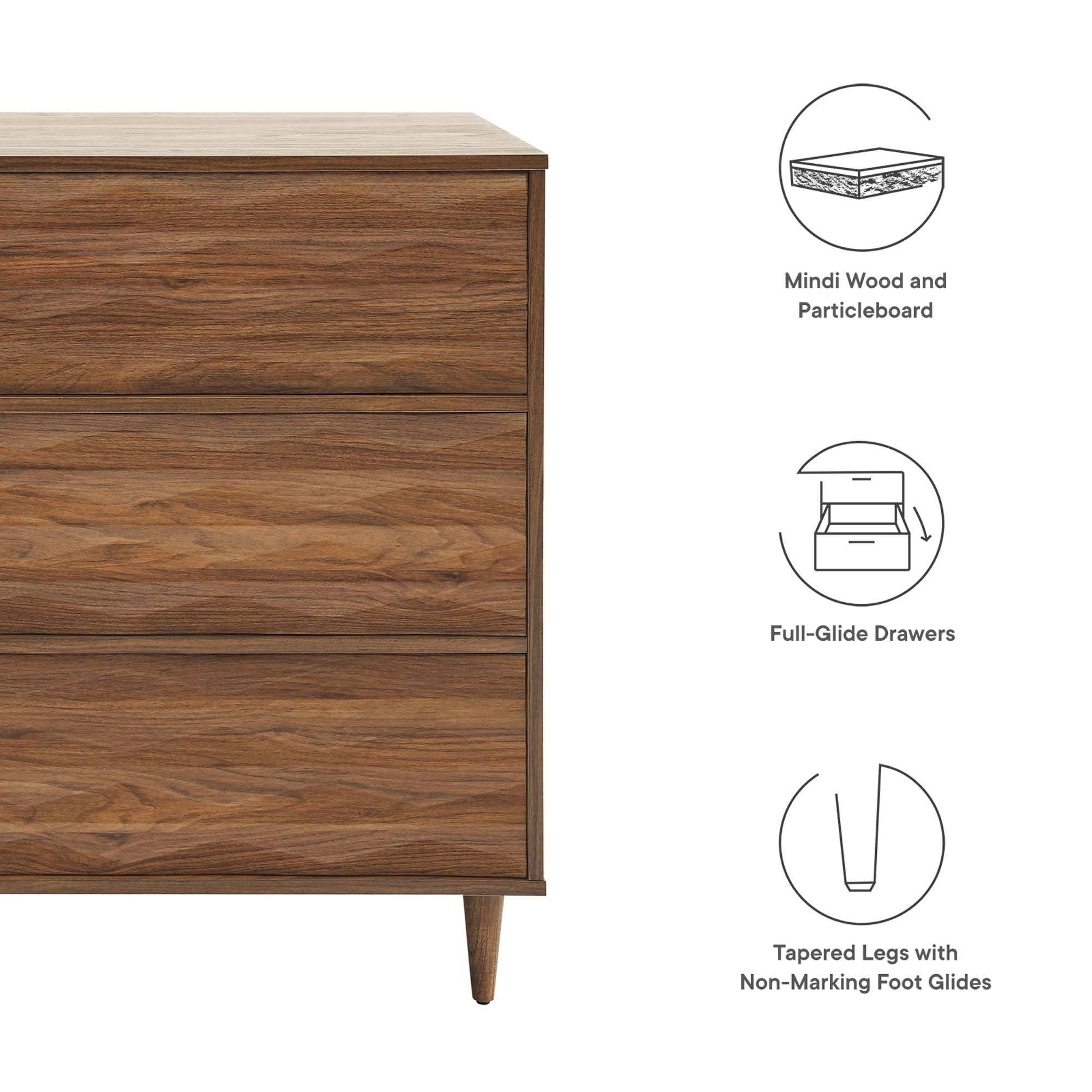 Vespera 6-Drawer Dresser, Walnut