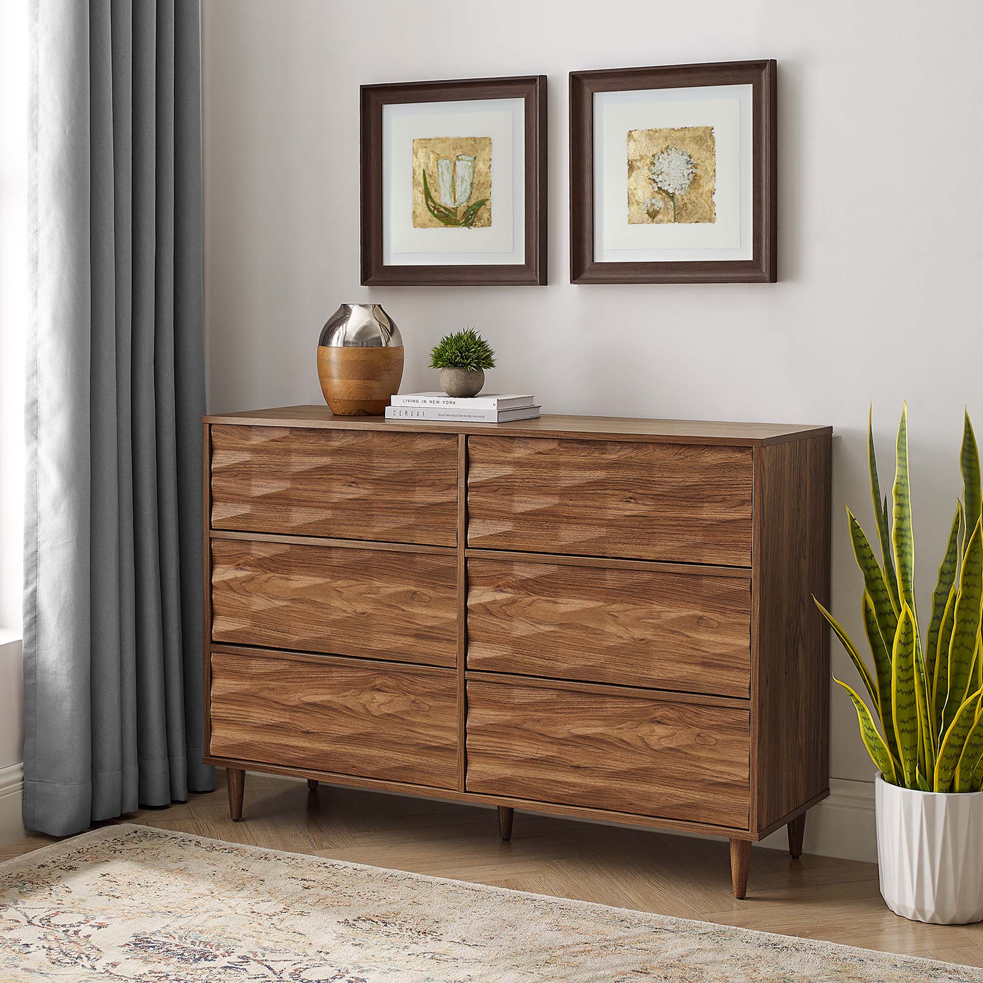 Vespera 6-Drawer Dresser, Walnut