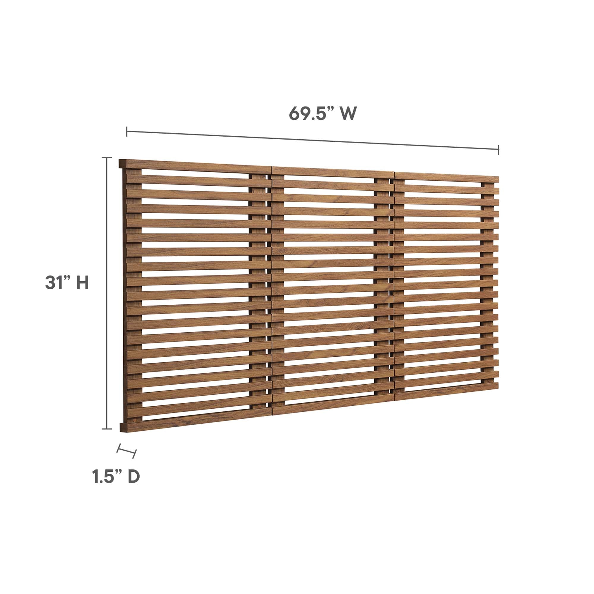 Render Wall Mount Queen Headboard, Walnut