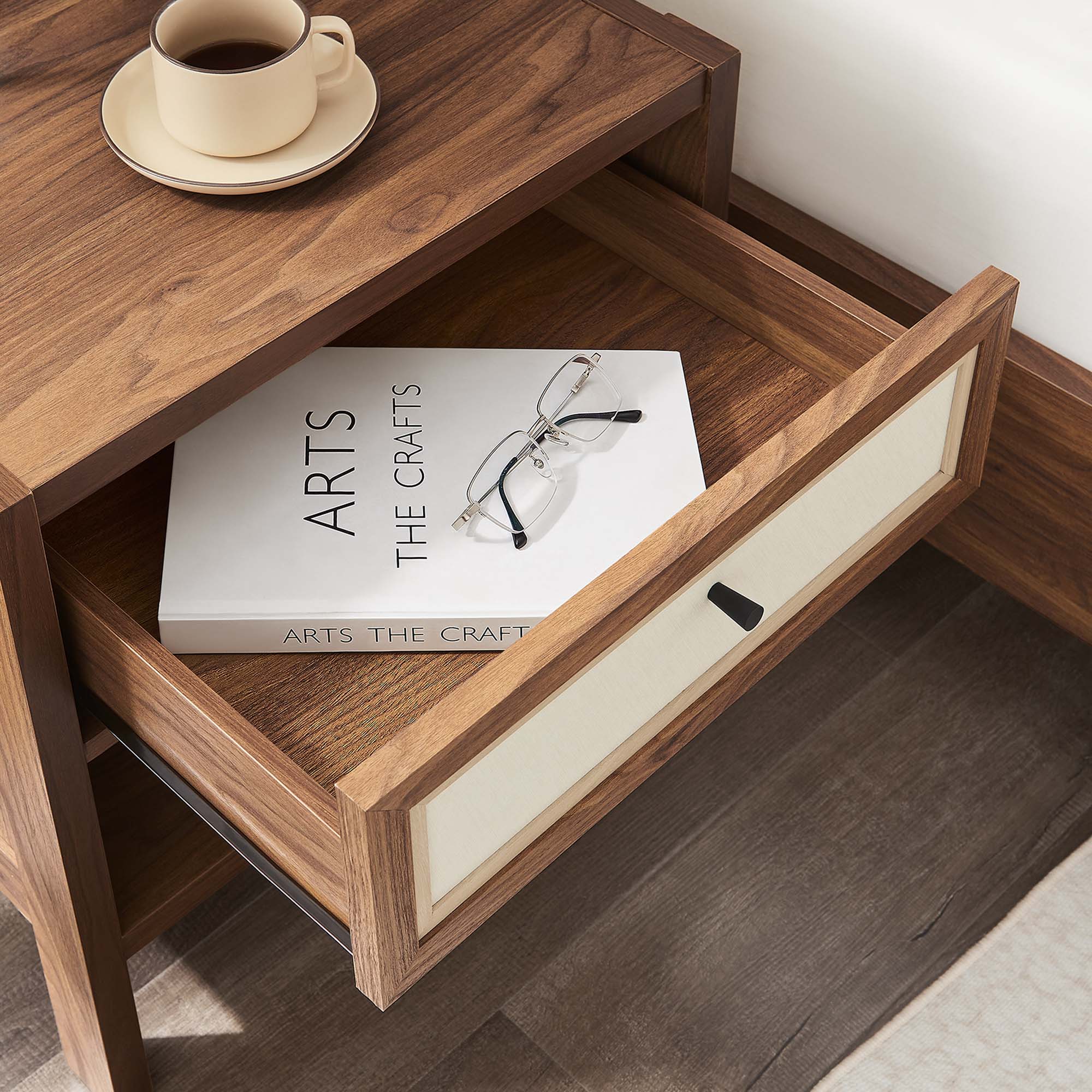 Capri Wood Grain Nightstand, Walnut
