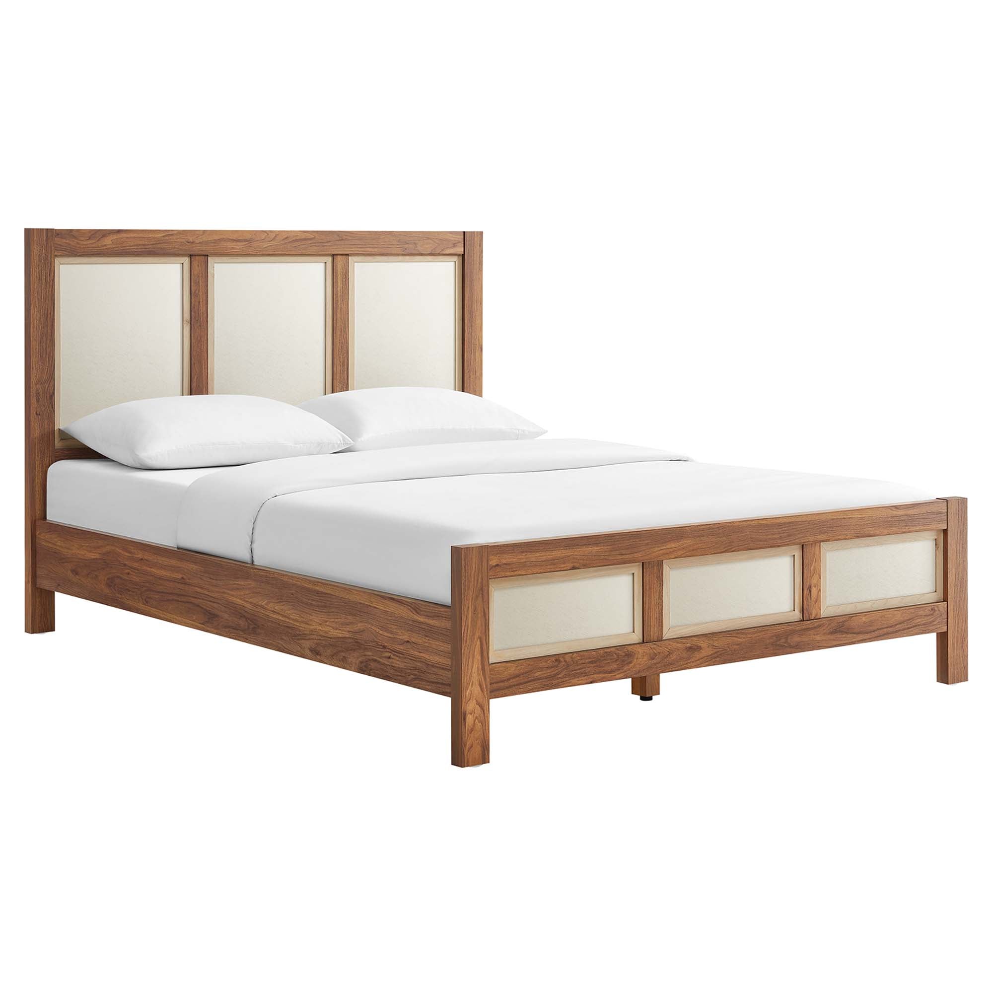 Capri Walnut Queen Wood Grain Platform Bed