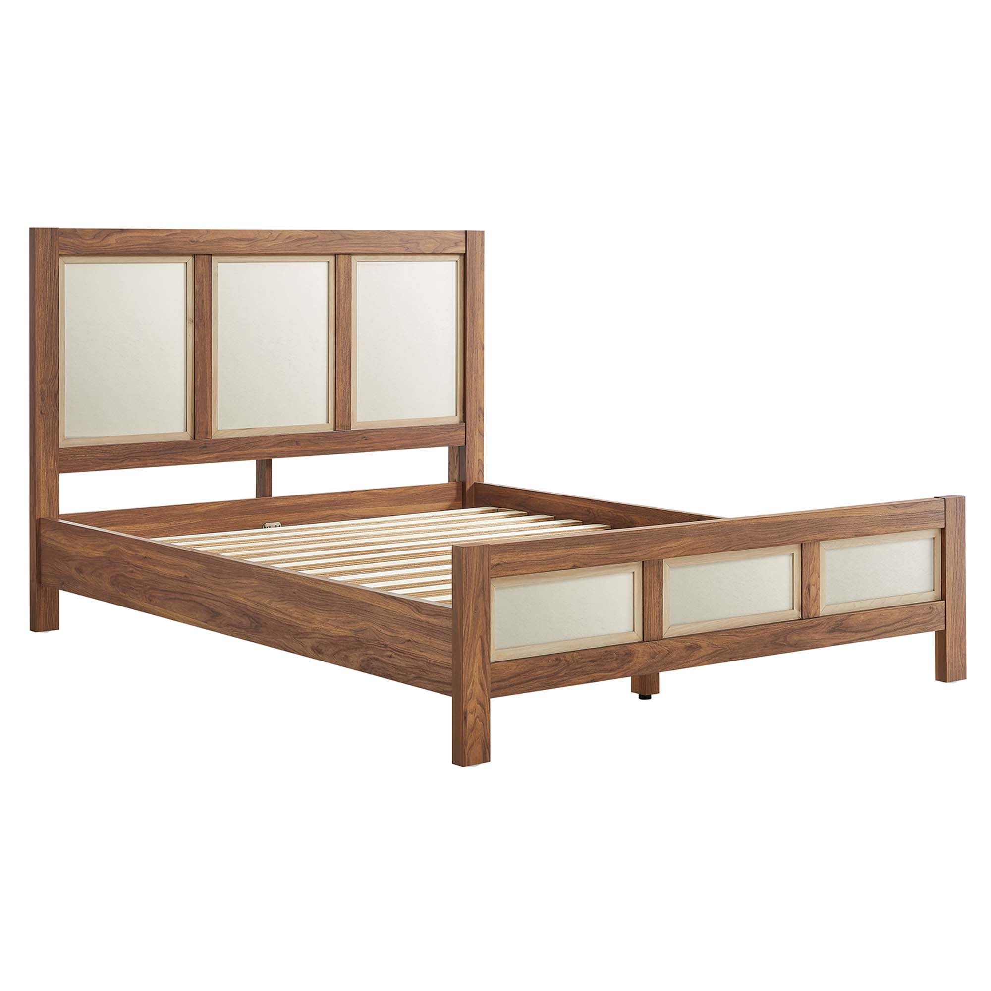 Capri Walnut Queen Wood Grain Platform Bed