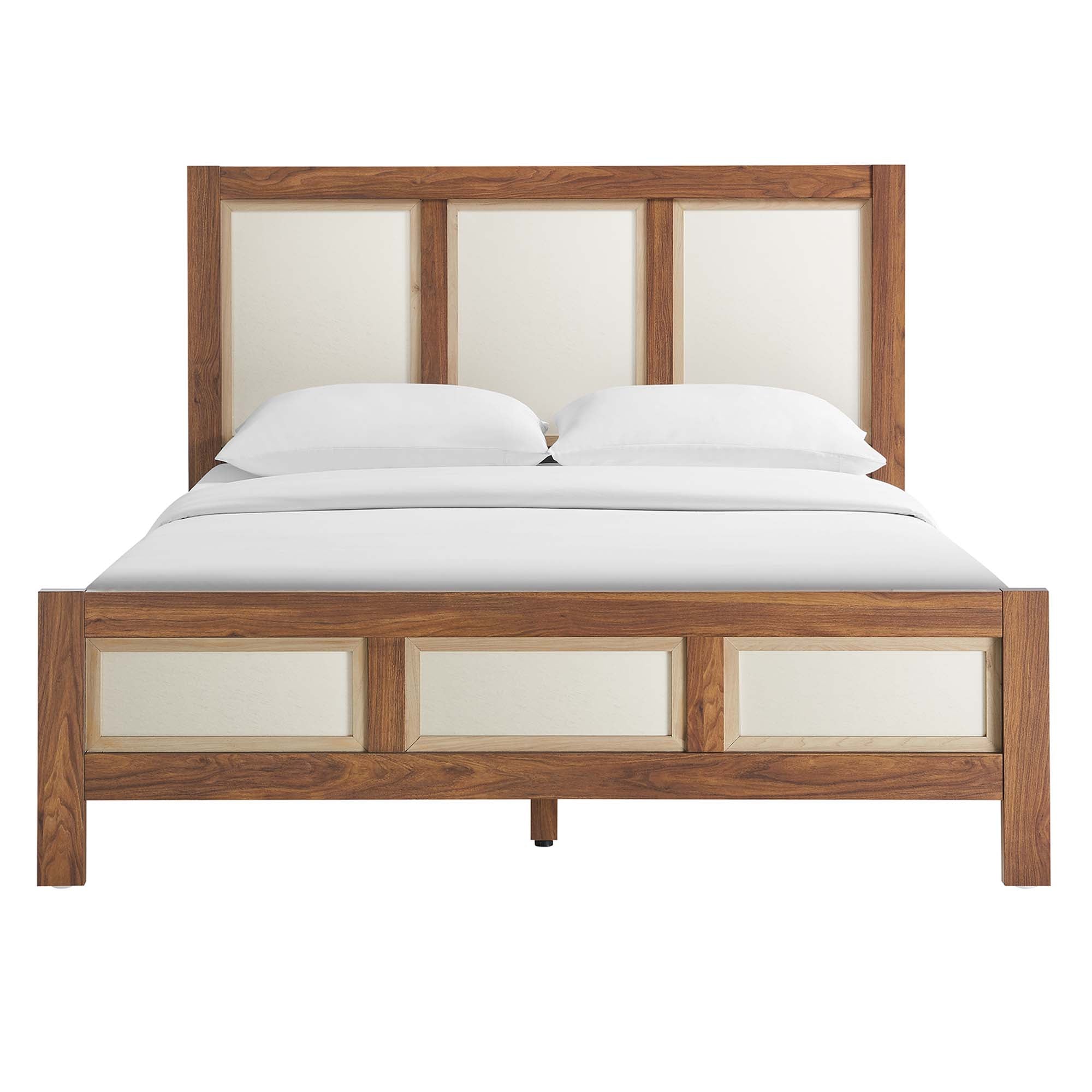 Capri Walnut Queen Wood Grain Platform Bed