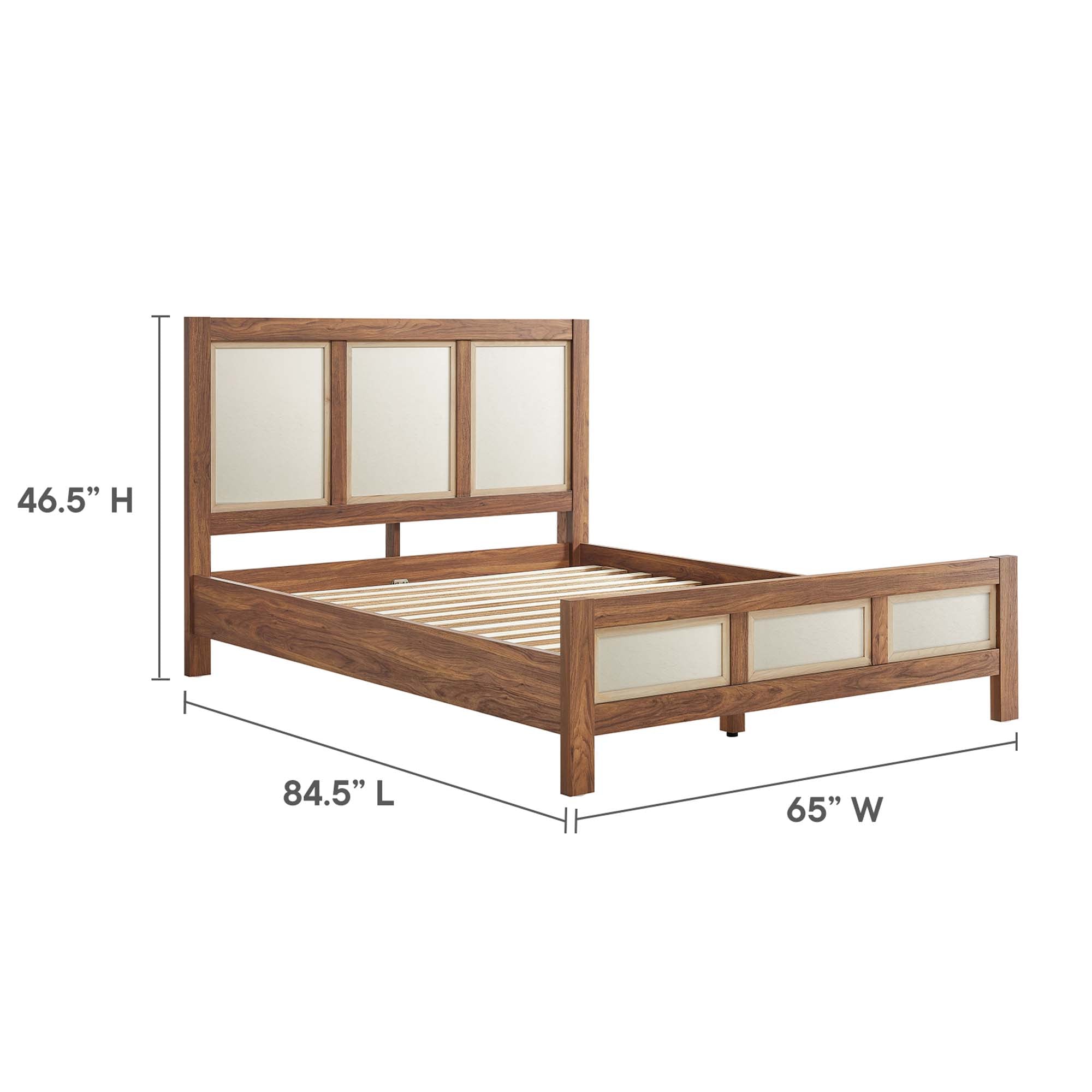 Capri Walnut Queen Wood Grain Platform Bed