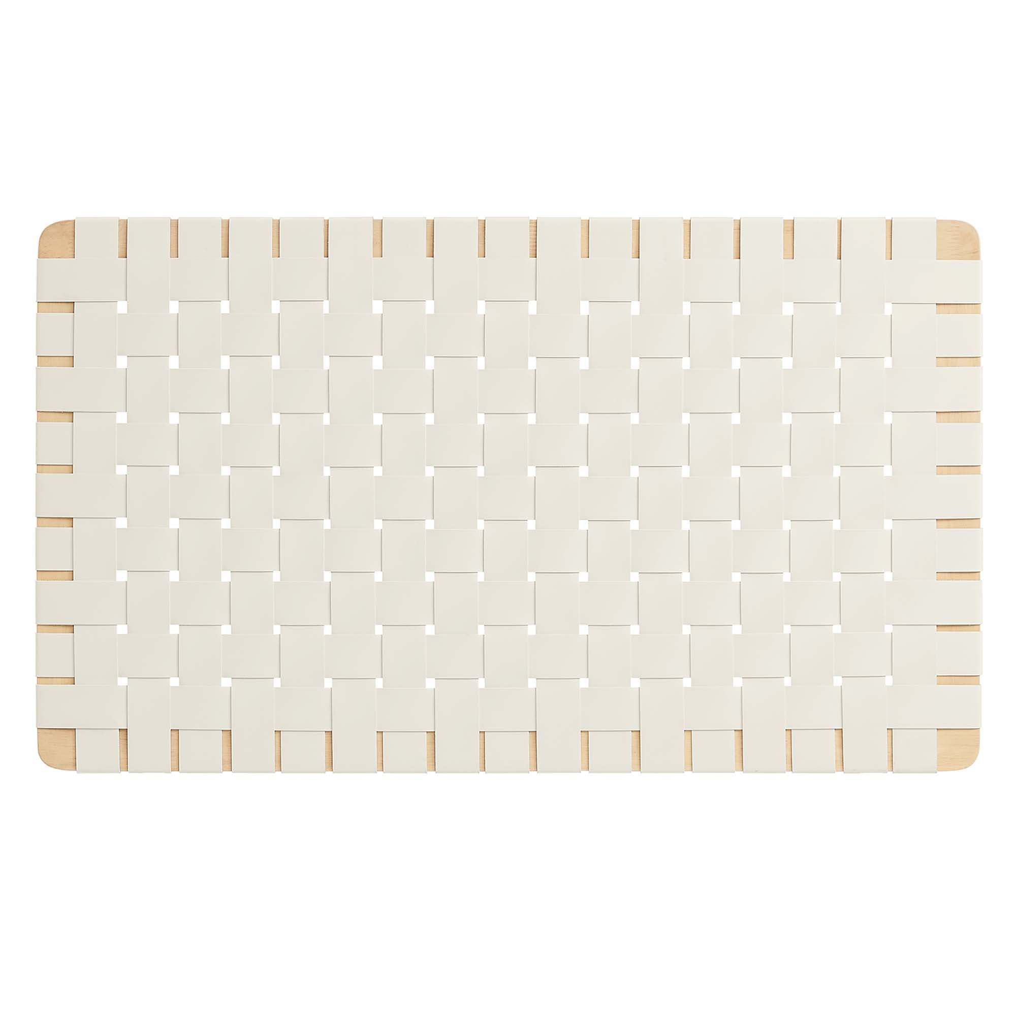 Sparta Weave Wall-Mount Vegan Leather Twin Headboard, Natural Beige