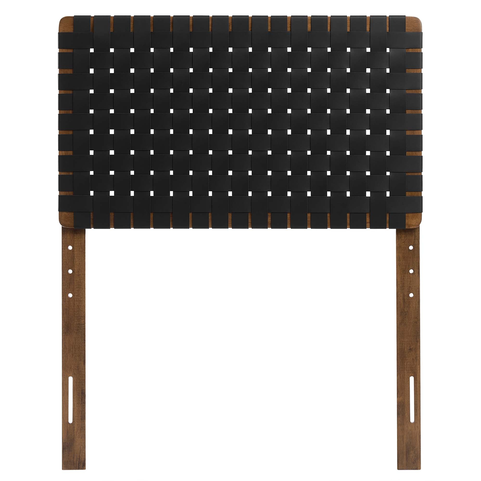 Sparta Weave Vegan Leather Twin Headboard, Walnut Black