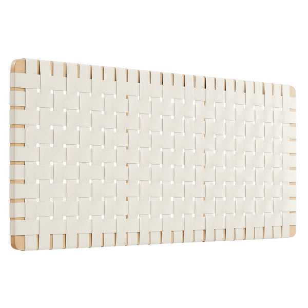 Sparta Weave Vegan Leather Full Headboard, Natural Beige