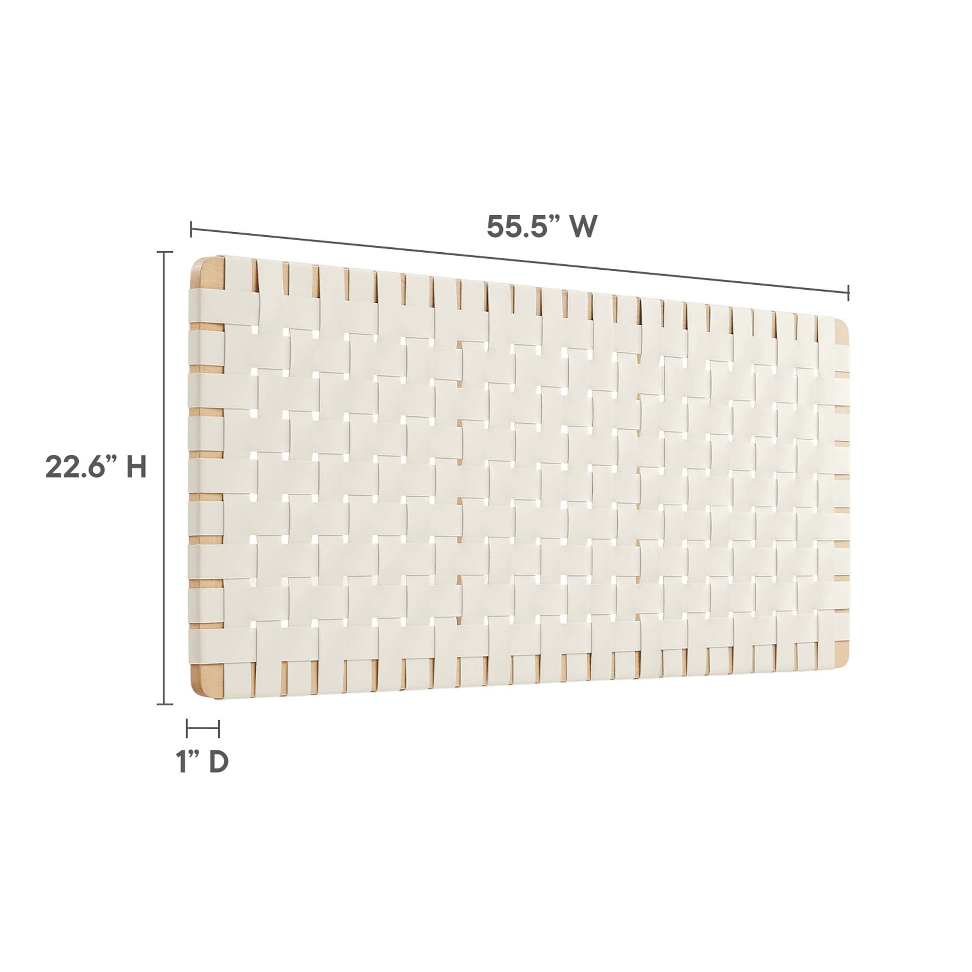 Sparta Weave Vegan Leather Full Headboard, Natural Beige