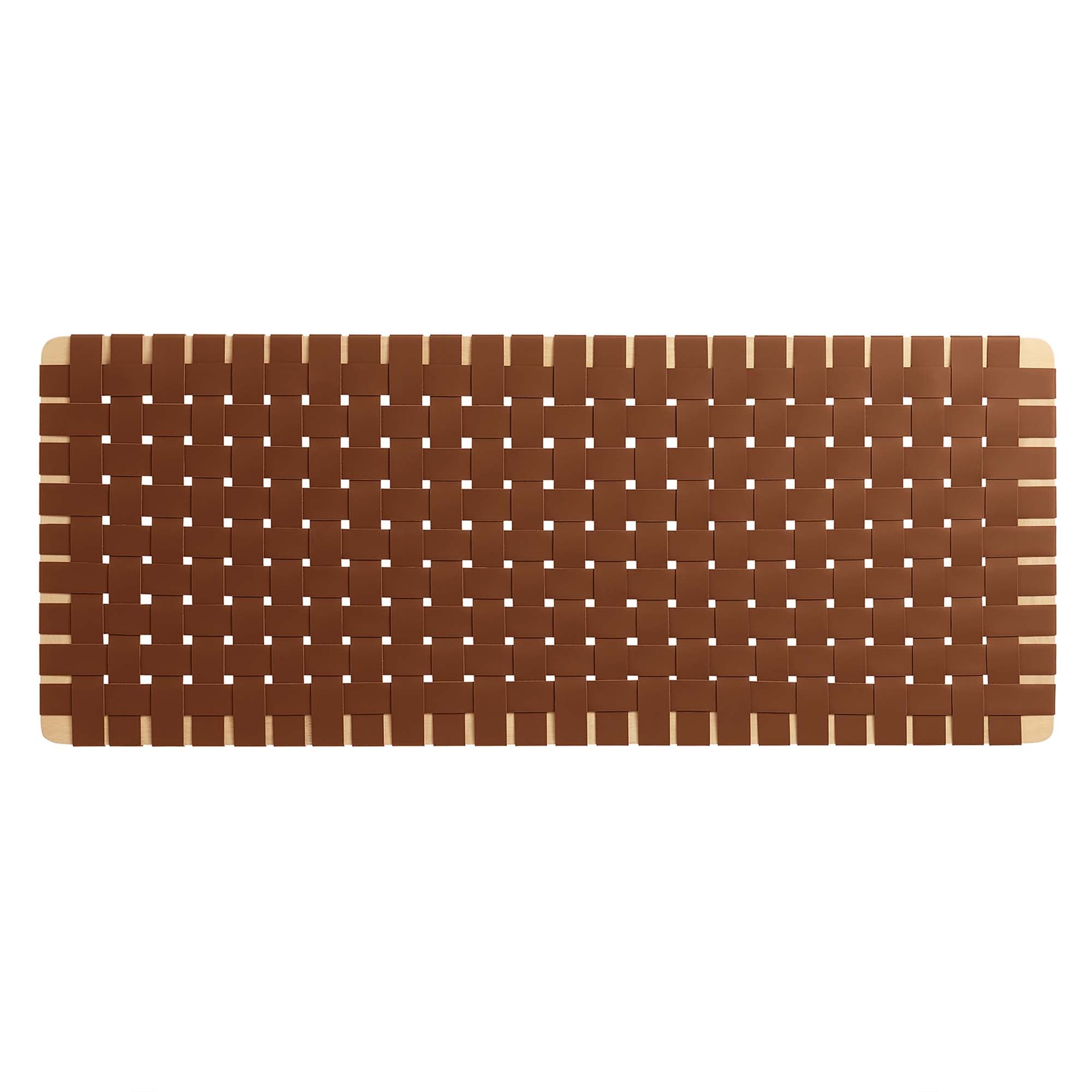 Sparta Weave Vegan Leather Full Headboard, Natural Brown