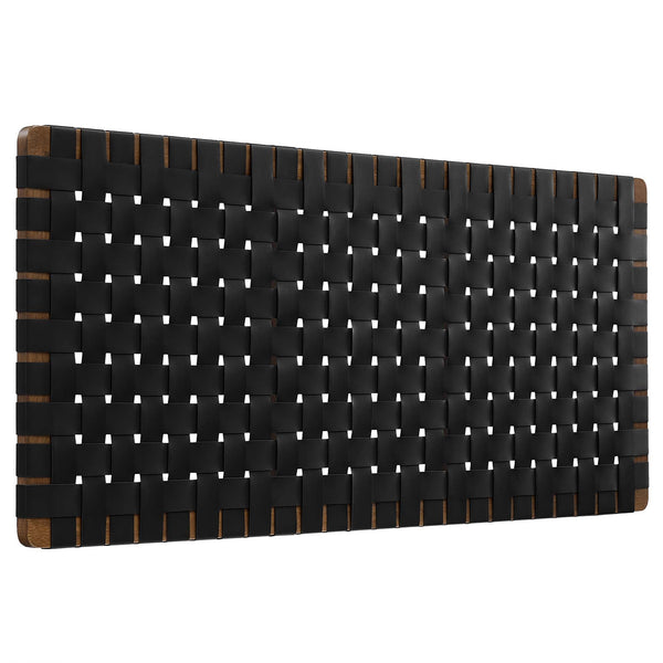 Sparta Weave Vegan Leather Full Headboard, Walnut Black