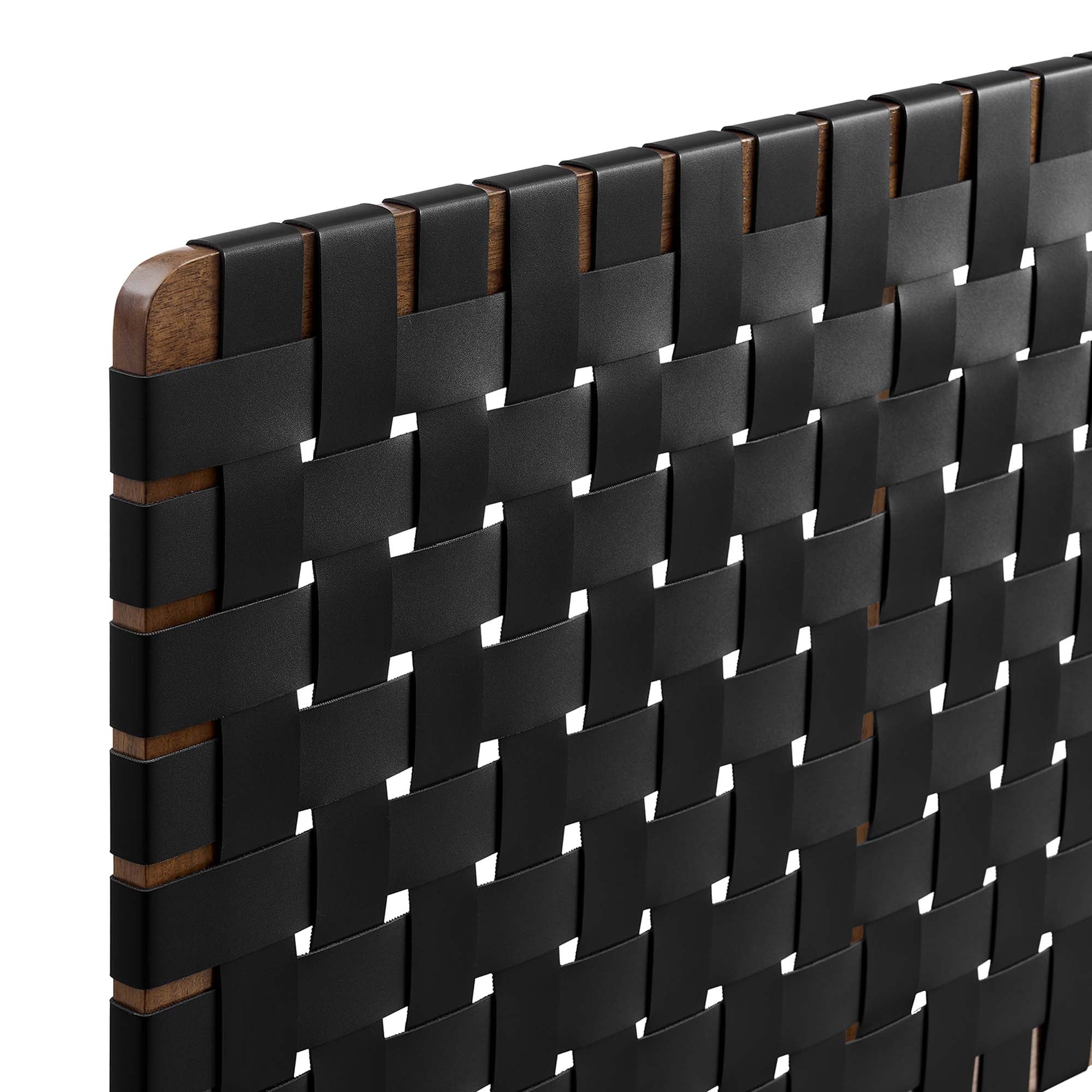 Sparta Weave Vegan Leather Full Headboard, Walnut Black