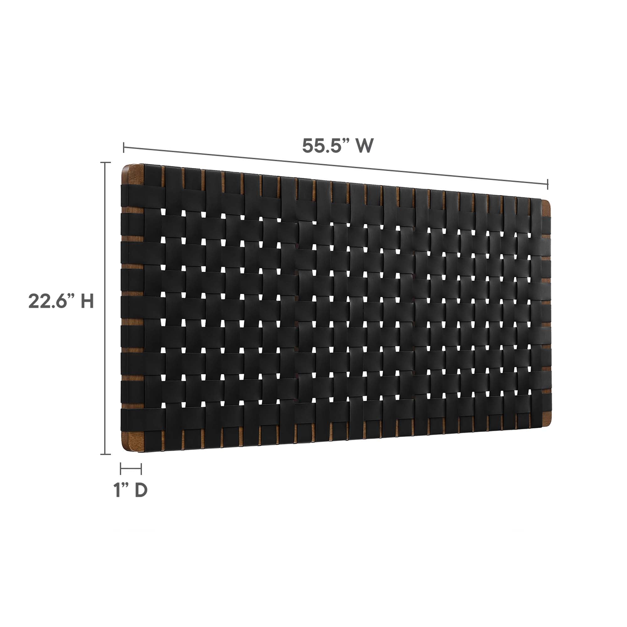 Sparta Weave Vegan Leather Full Headboard, Walnut Black