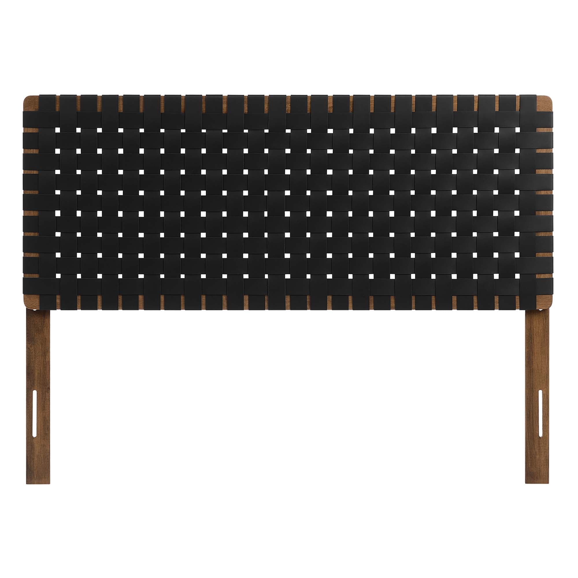 Sparta Weave Vegan Leather Full Headboard, Walnut Black