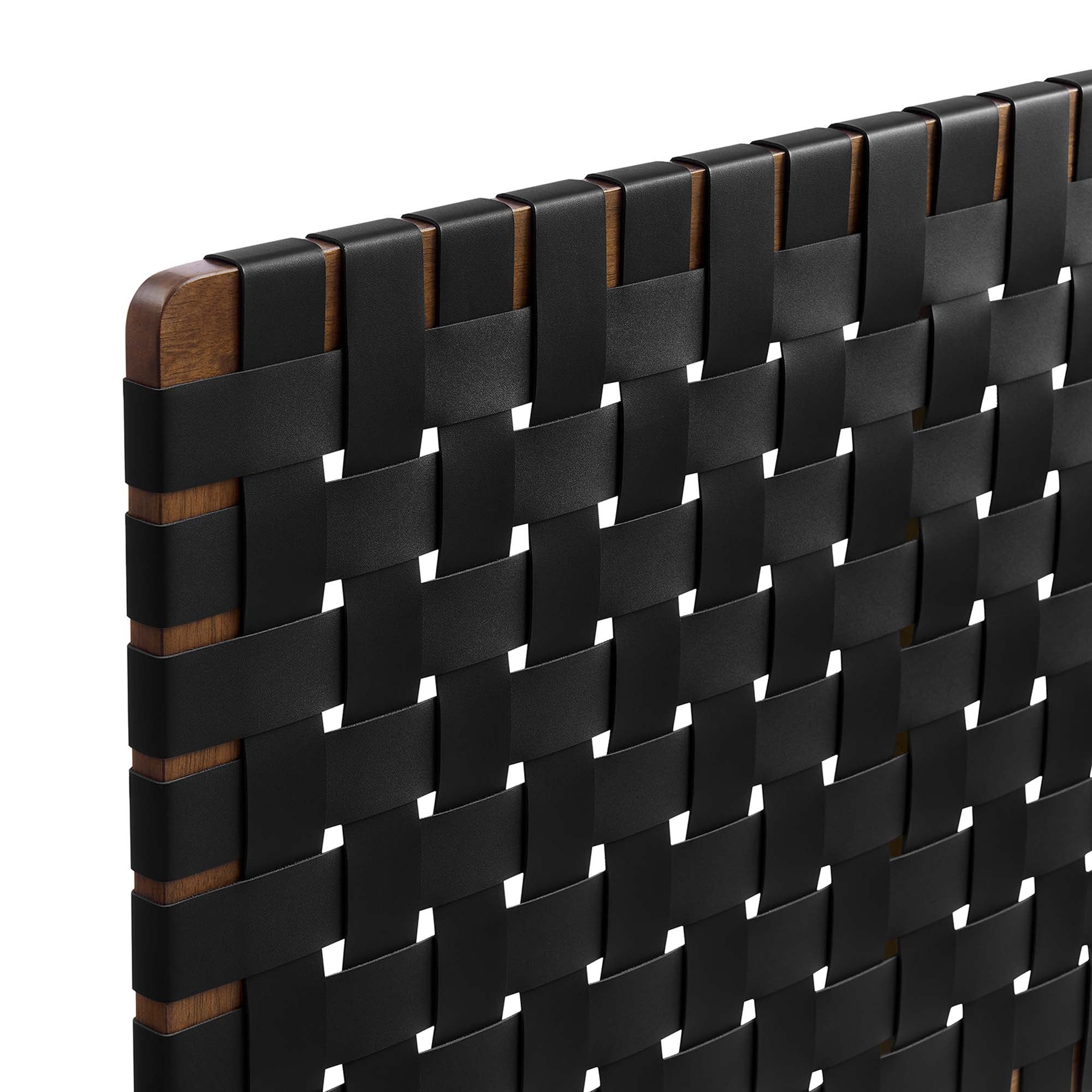 Sparta Weave Vegan Leather Full Headboard, Walnut Black