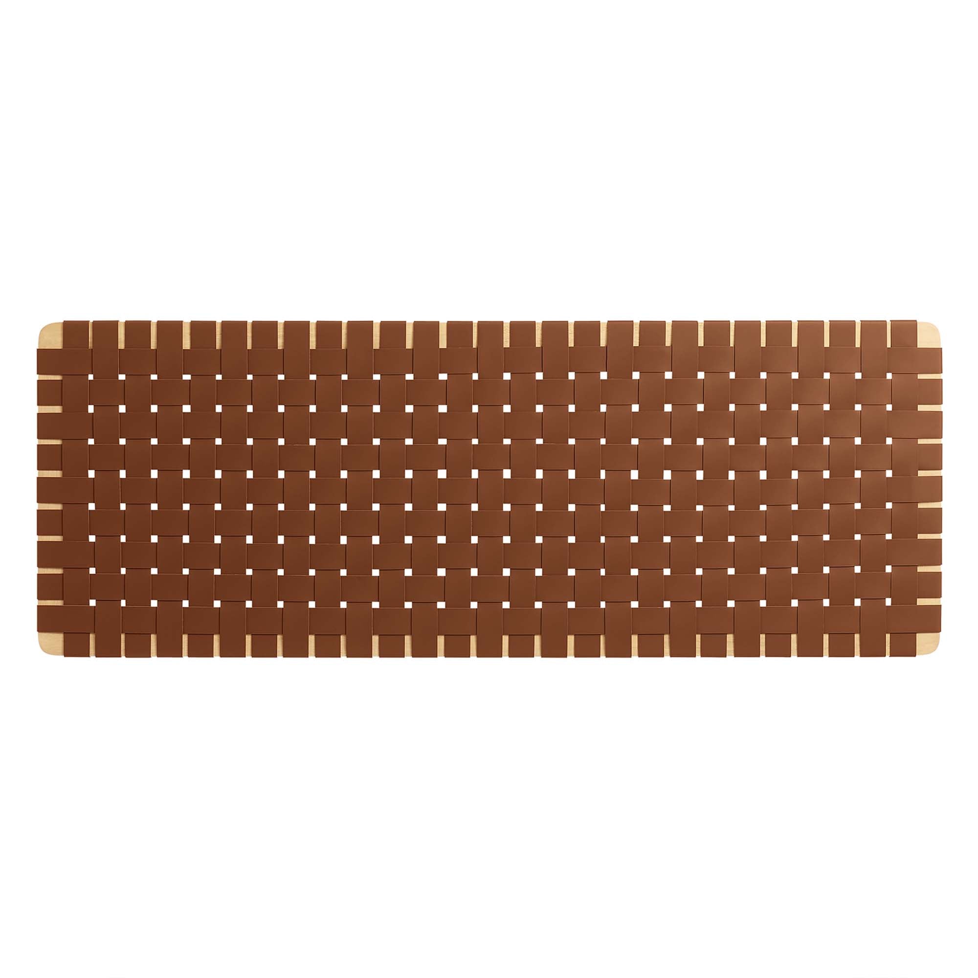 Sparta Weave Wall-Mount Vegan Leather Queen Headboard, Natural Brown
