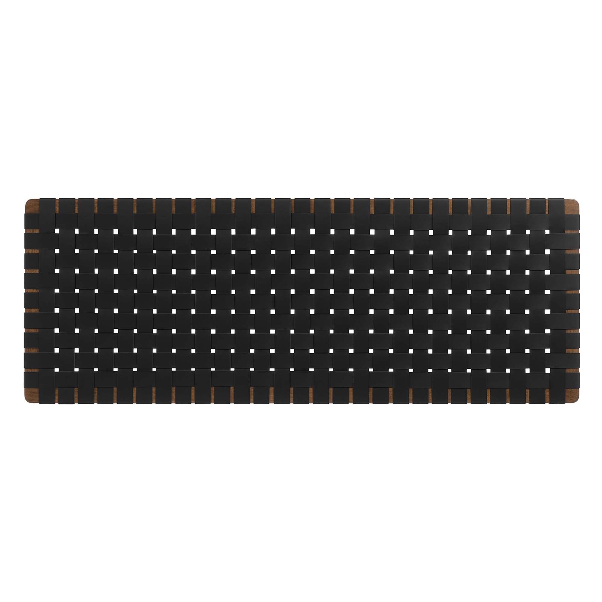 Sparta Weave Wall-Mount Vegan Leather Queen Headboard, Walnut Black