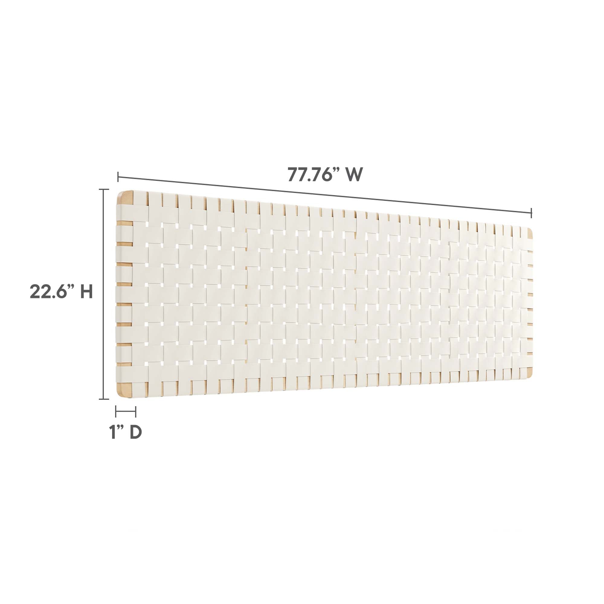Sparta Weave Wall-Mount Vegan Leather King Headboard, Natural Beige