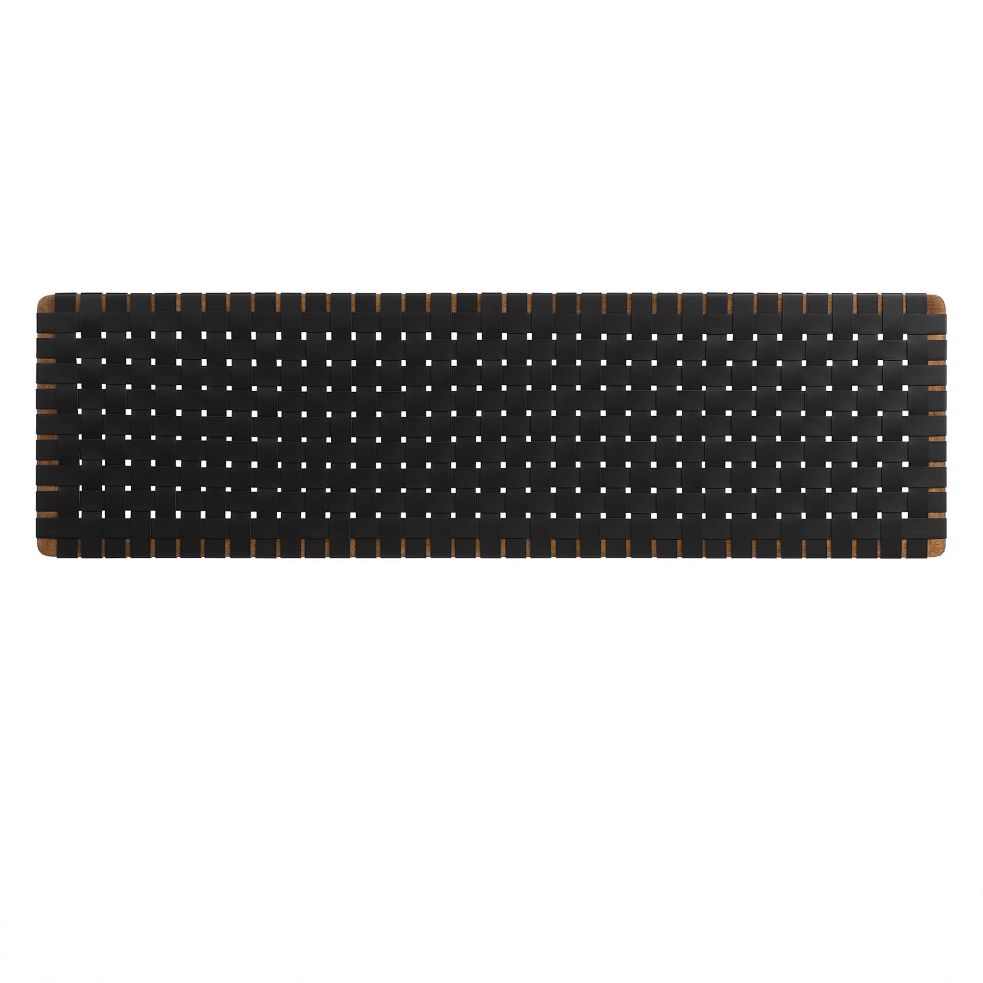Sparta Weave Wall-Mount Vegan Leather King Headboard, Walnut Black