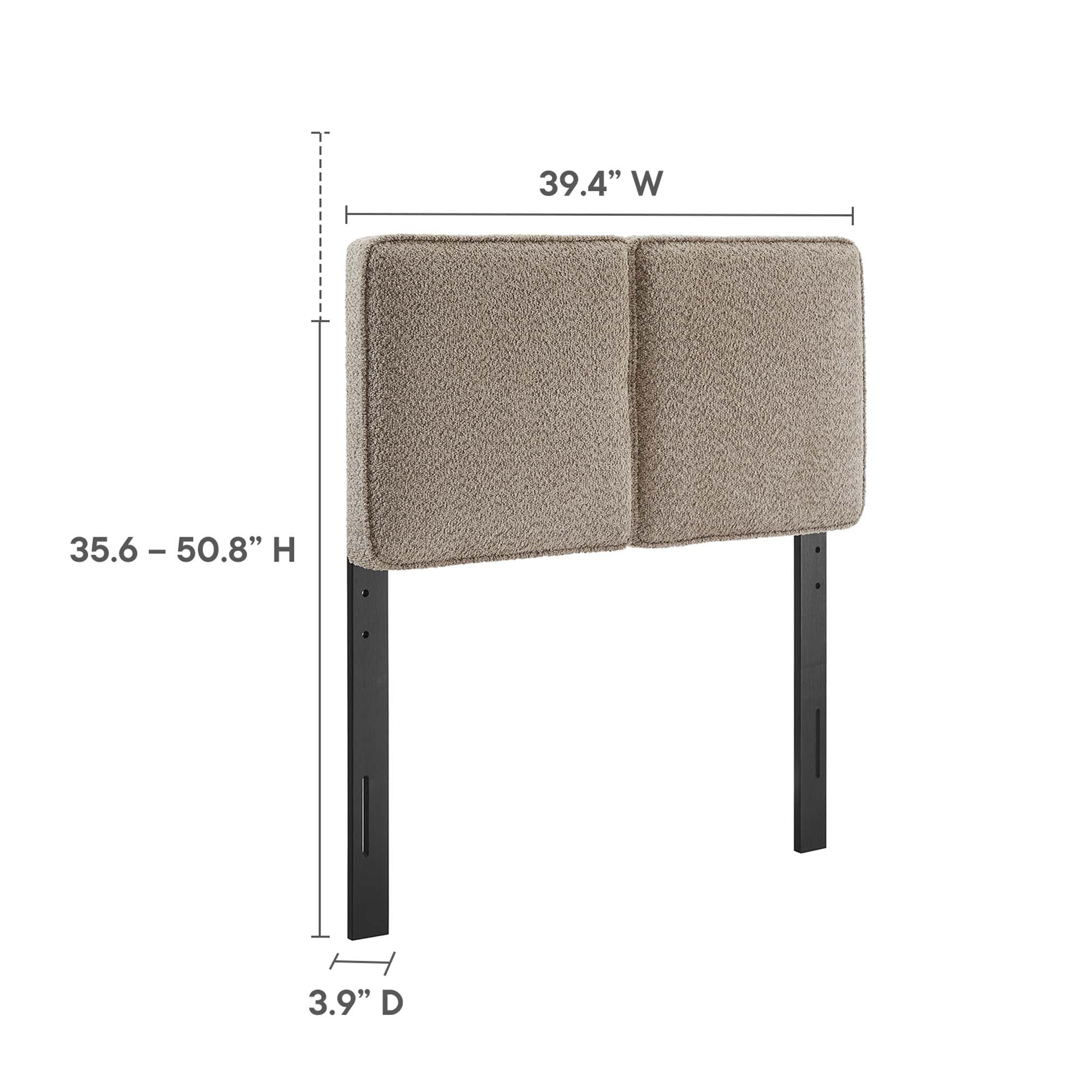 Lindee Boucle Fabric Twin Headboard, Oatmeal
