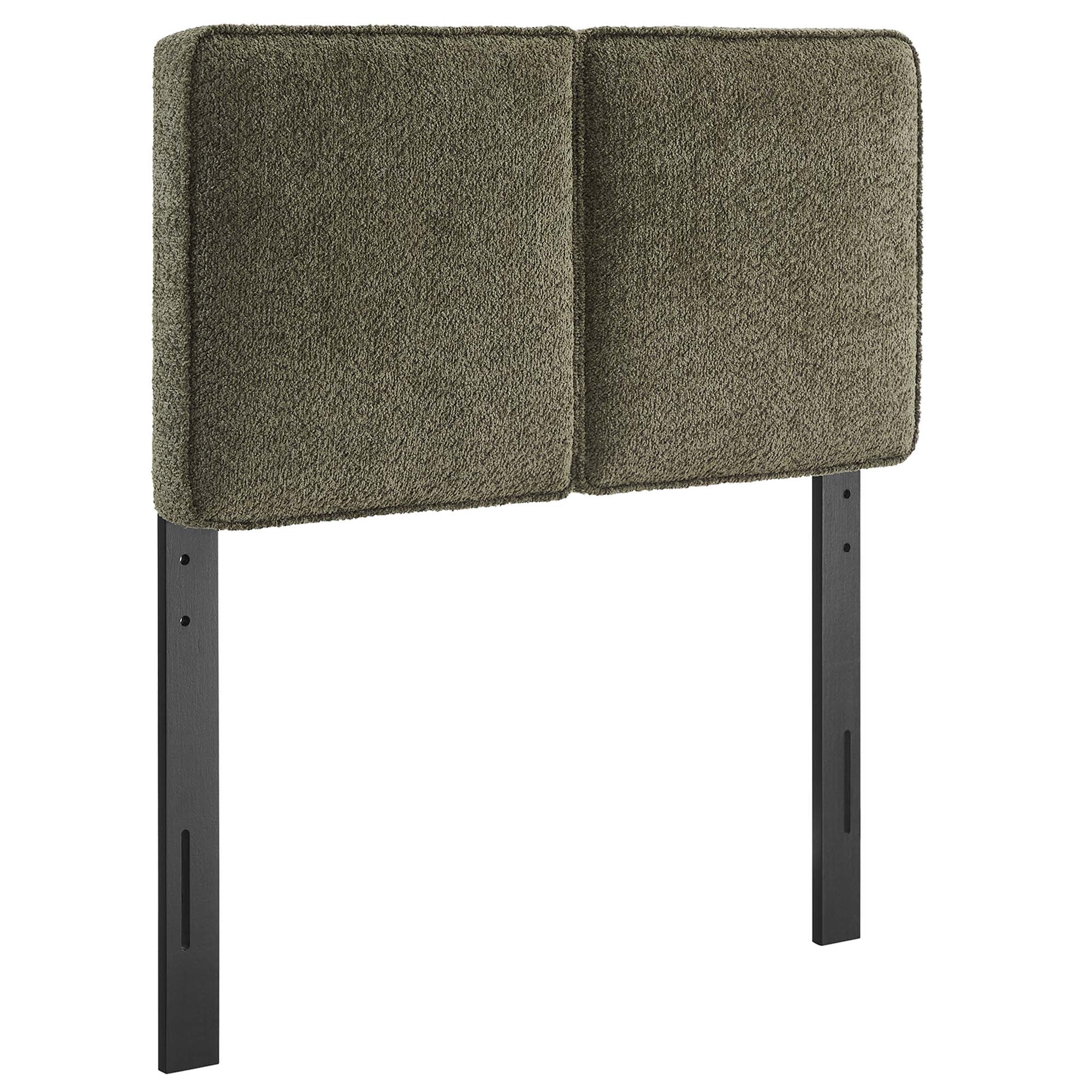 Lindee Boucle Fabric Twin Headboard, Sage