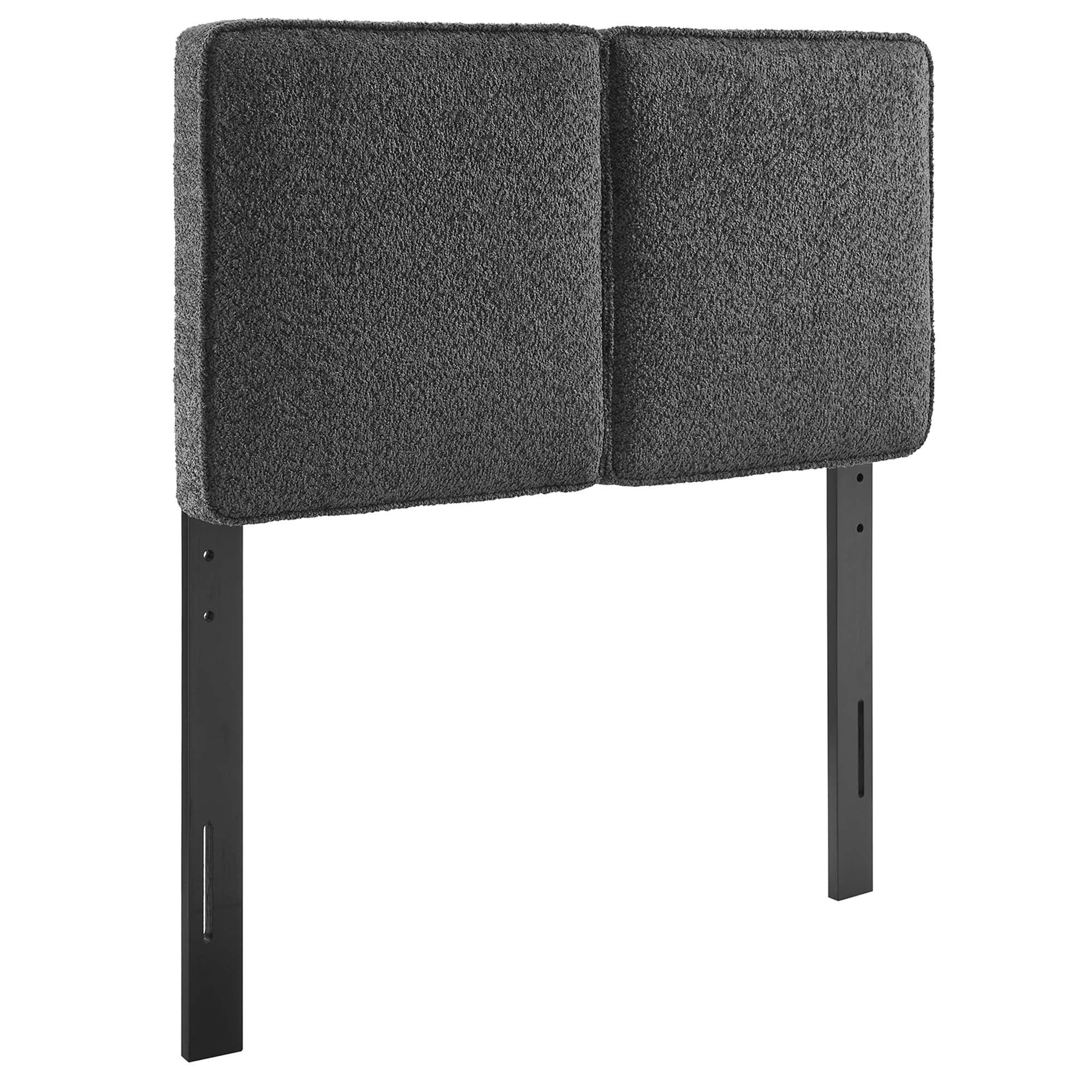 Lindee Boucle Fabric Twin Headboard, Slate