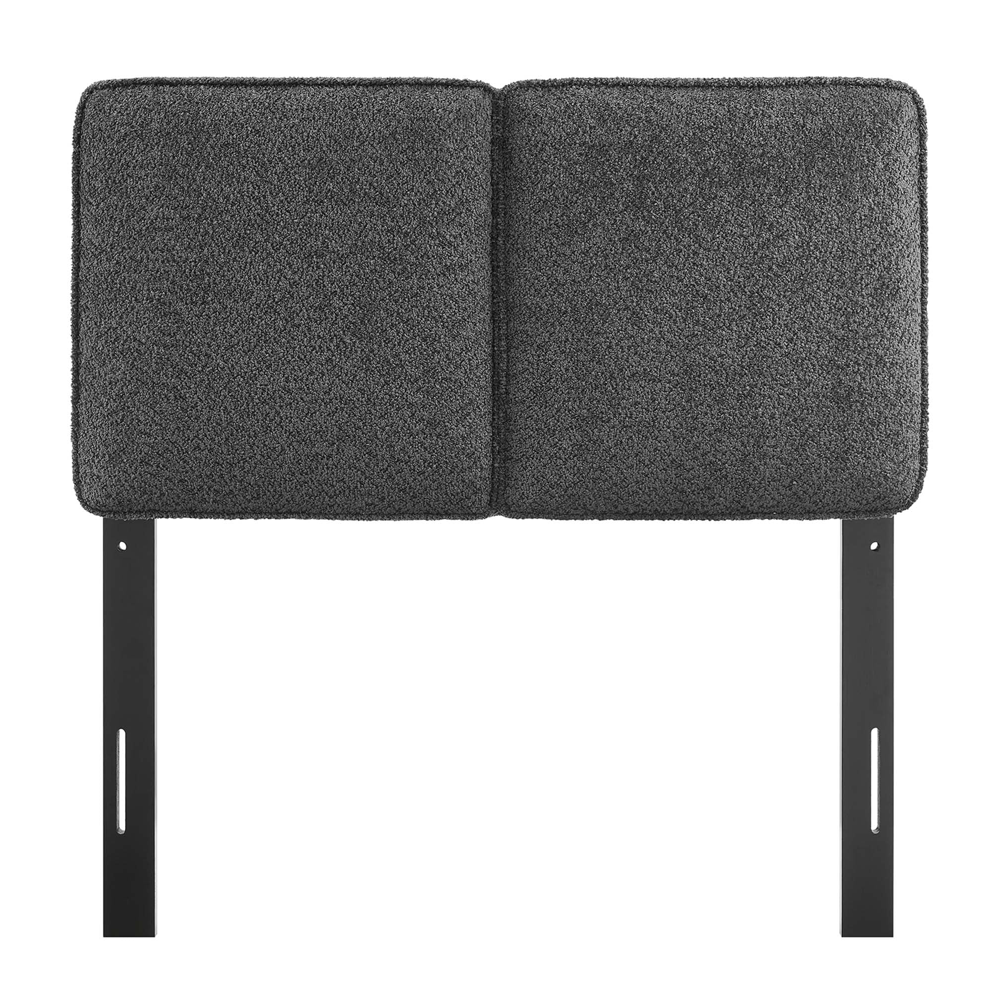 Lindee Boucle Fabric Twin Headboard, Slate