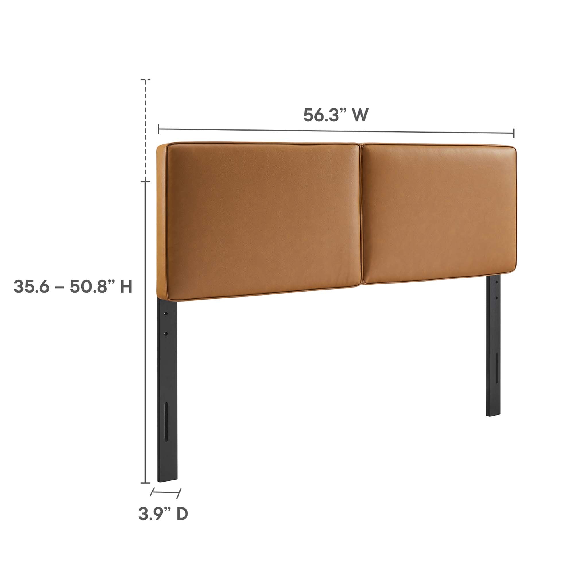 Lindee Vegan Leather Full Headboard, Tan