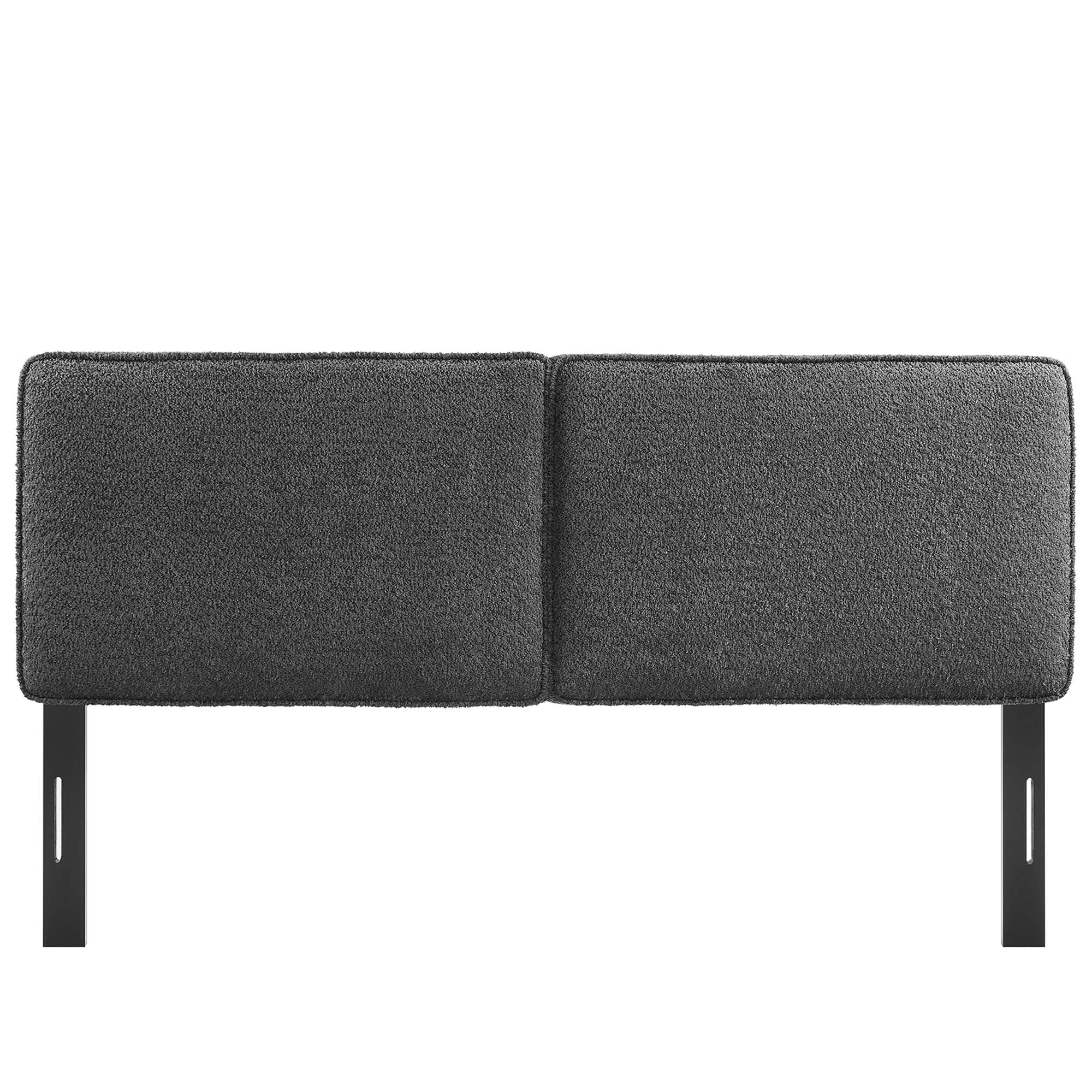 Lindee Boucle Fabric Full Headboard, Slate