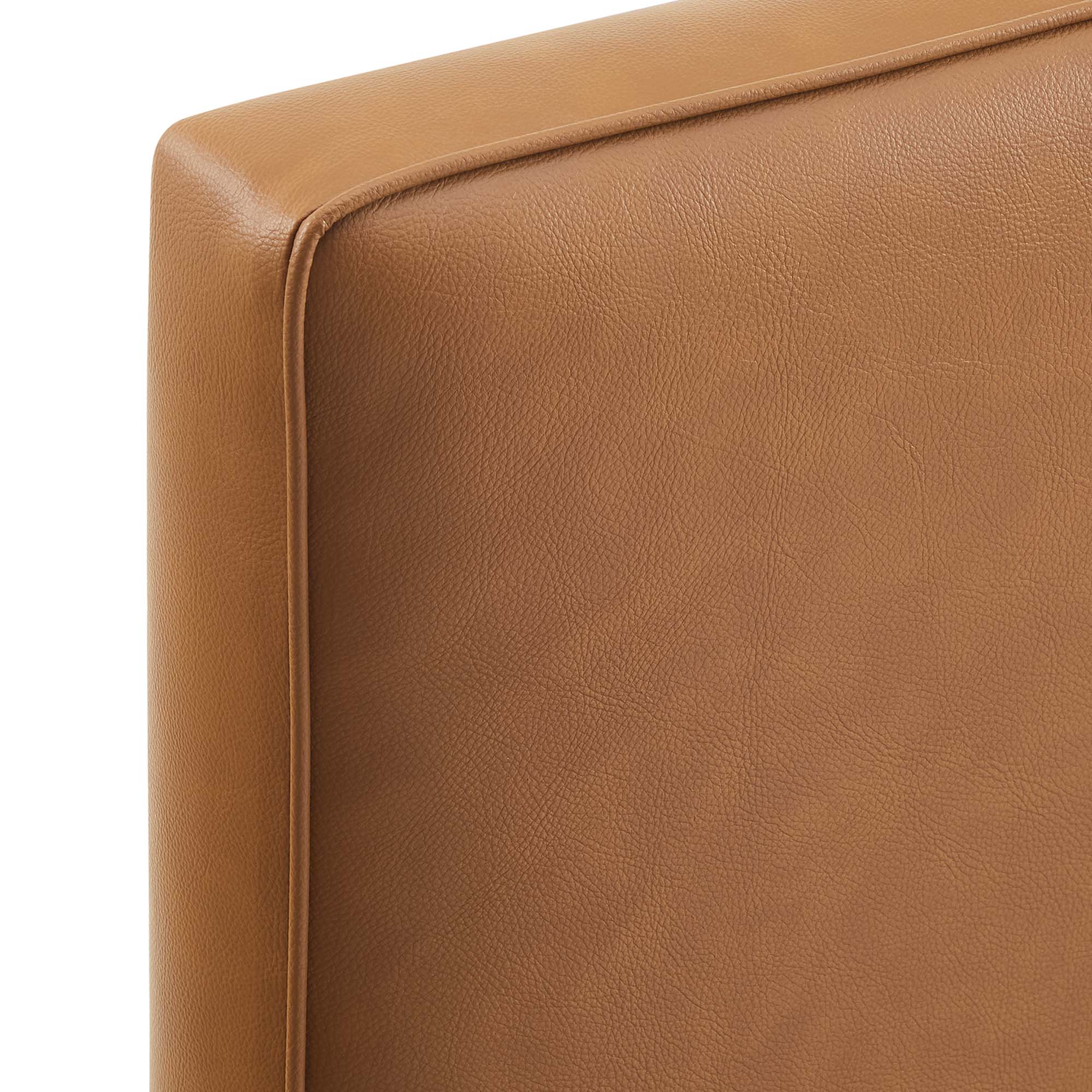 Lindee Vegan Leather Queen Headboard, Tan