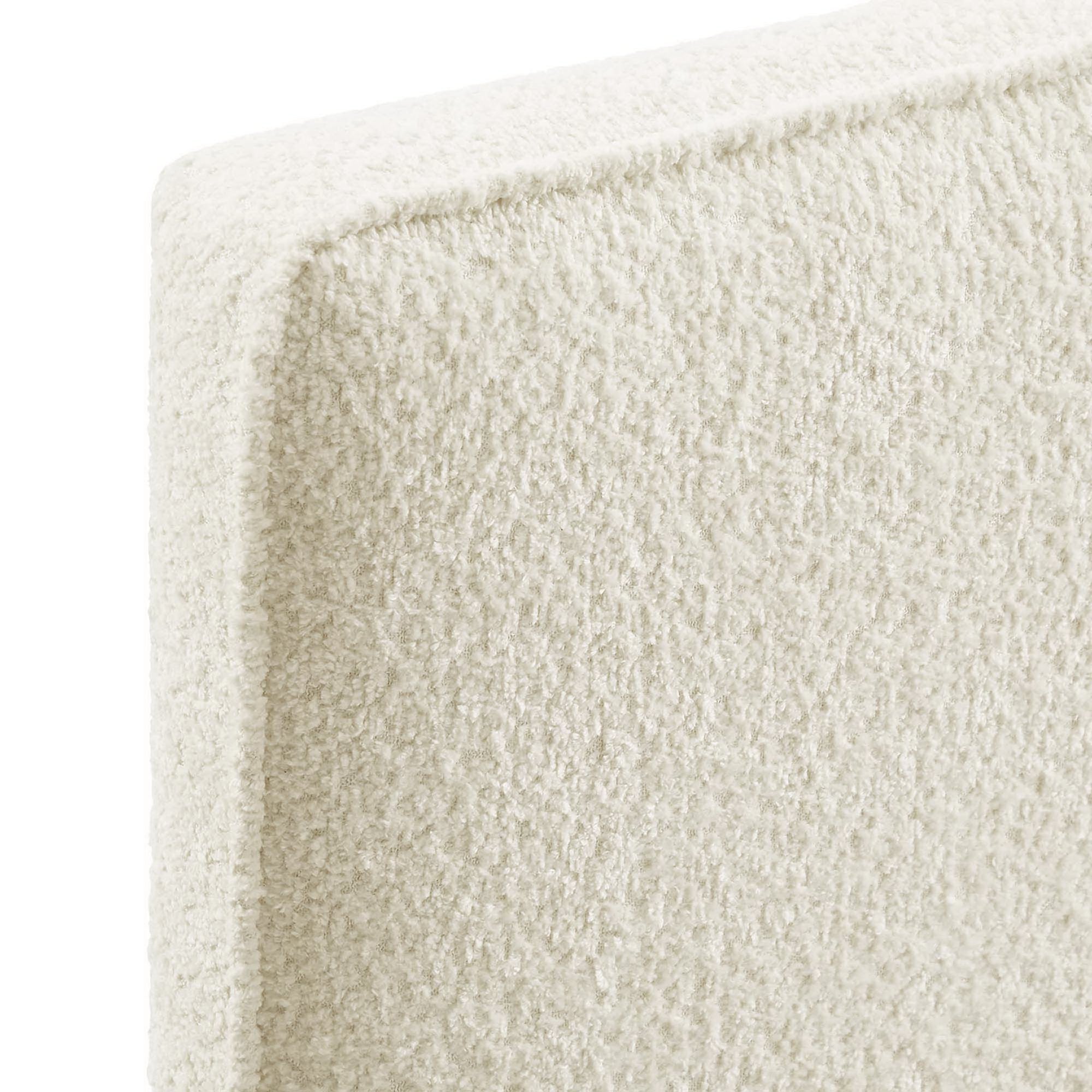 Lindee Boucle Fabric Queen Headboard, Cream