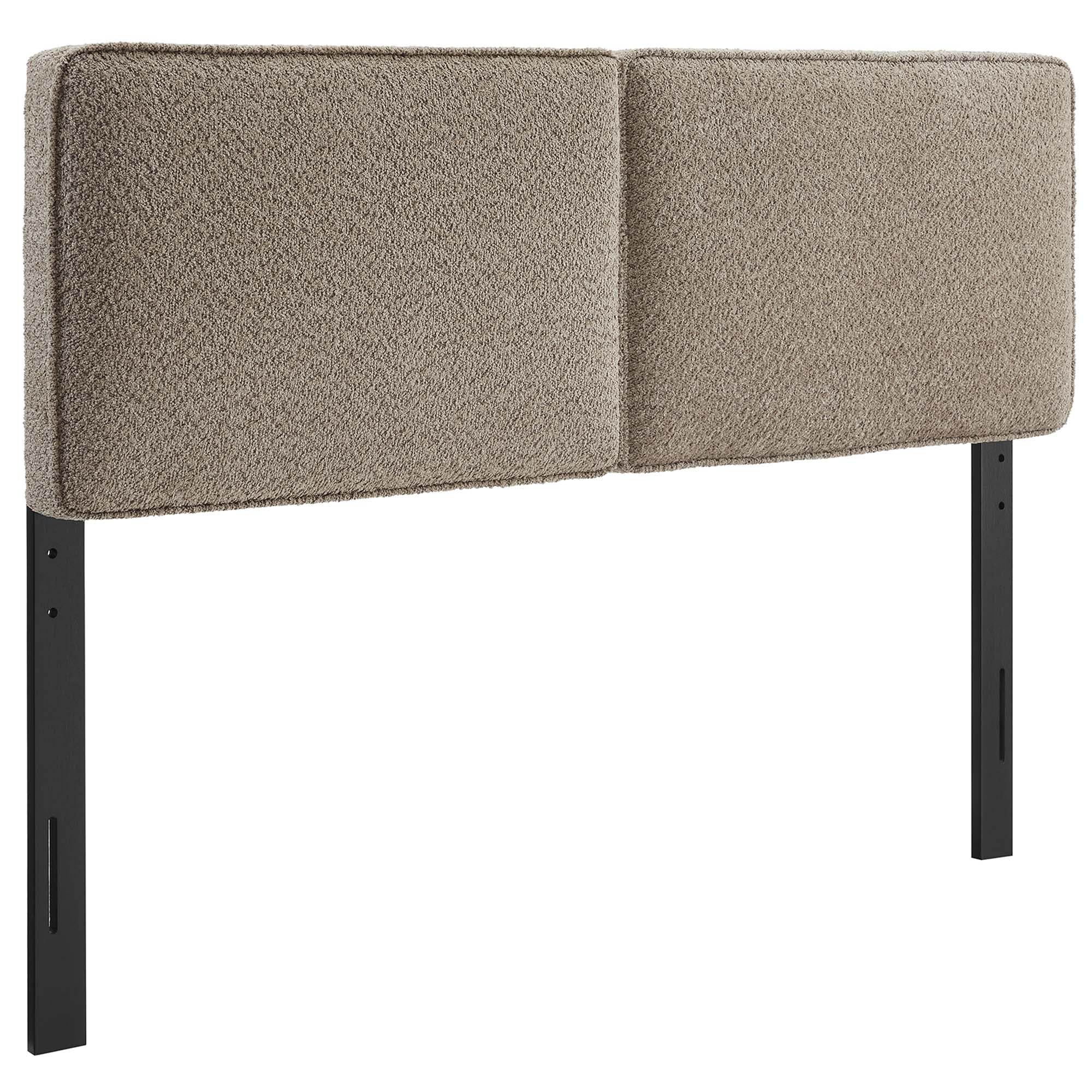 Lindee Boucle Fabric King Headboard, Oatmeal