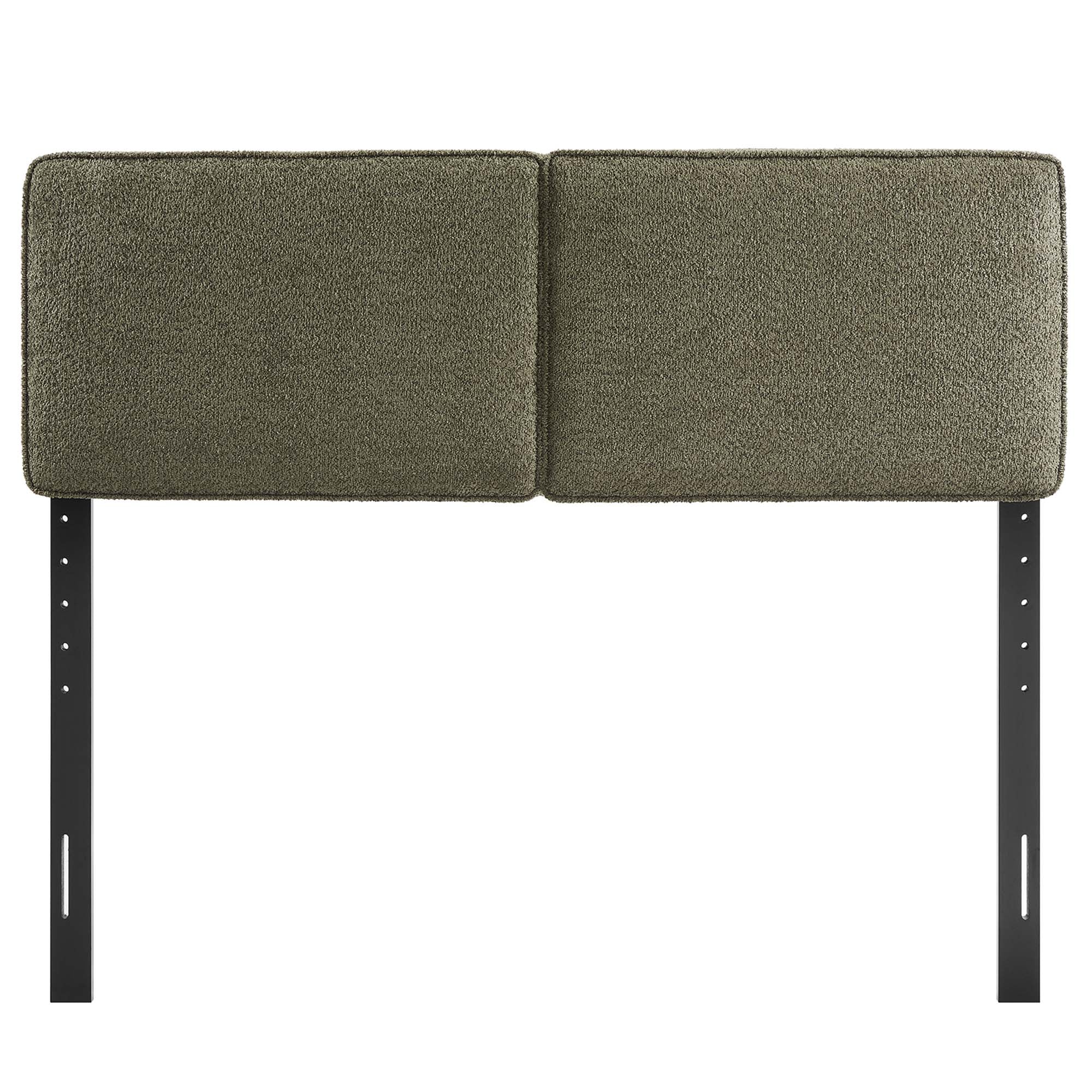 Lindee Boucle Fabric King Headboard, Sage