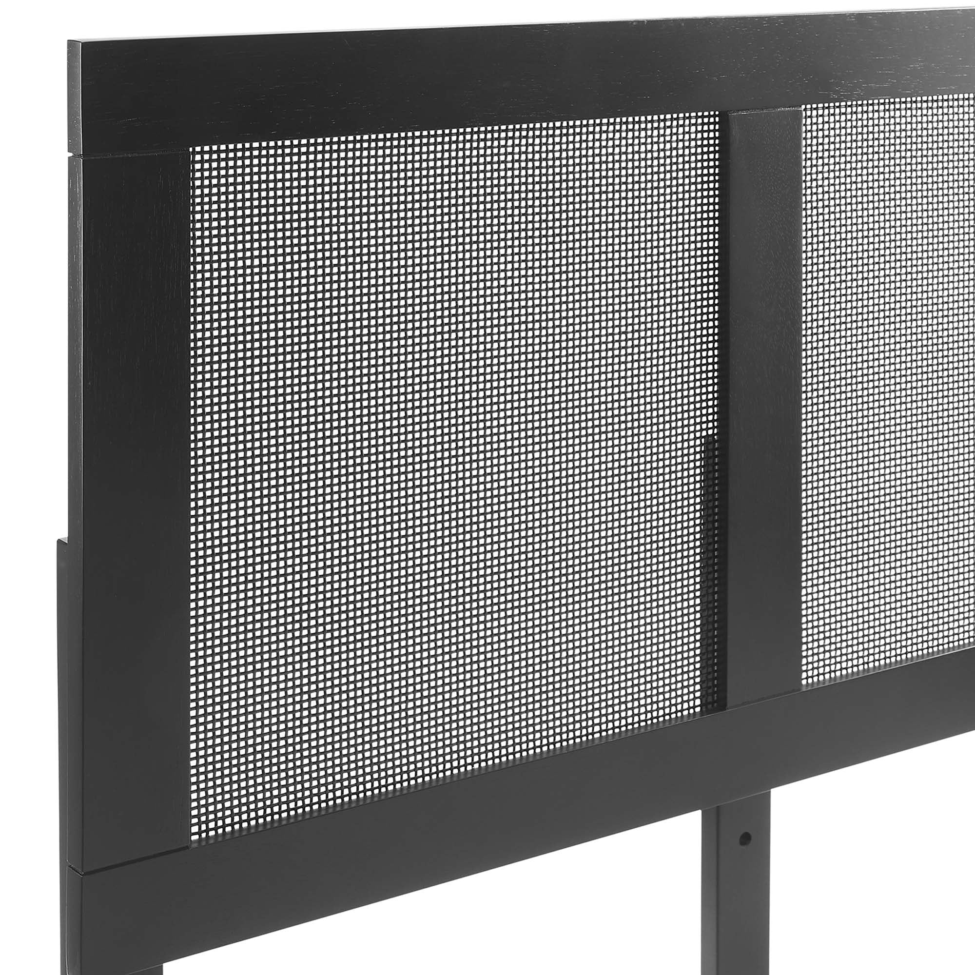 Sirocco Black Rattan and Wood Full Platform Bed