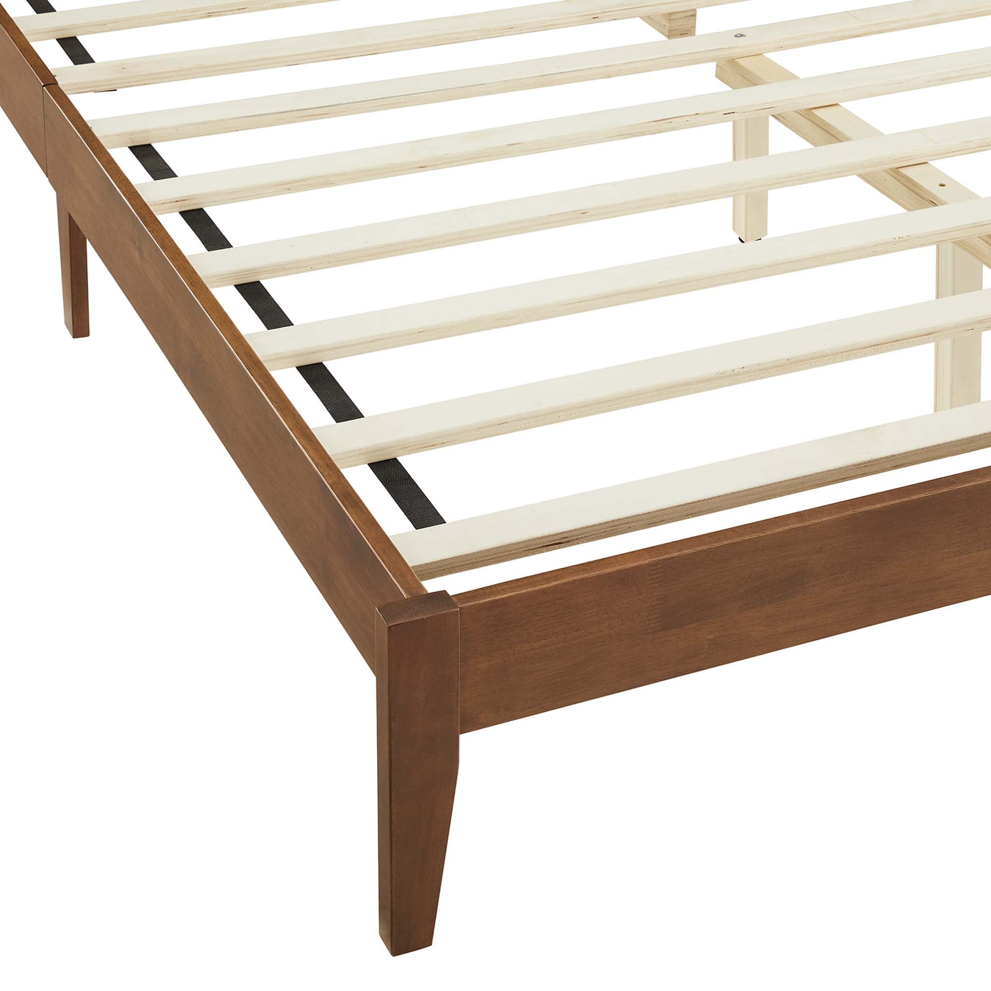 Sirocco Walnut Rattan and Wood Queen Platform Bed