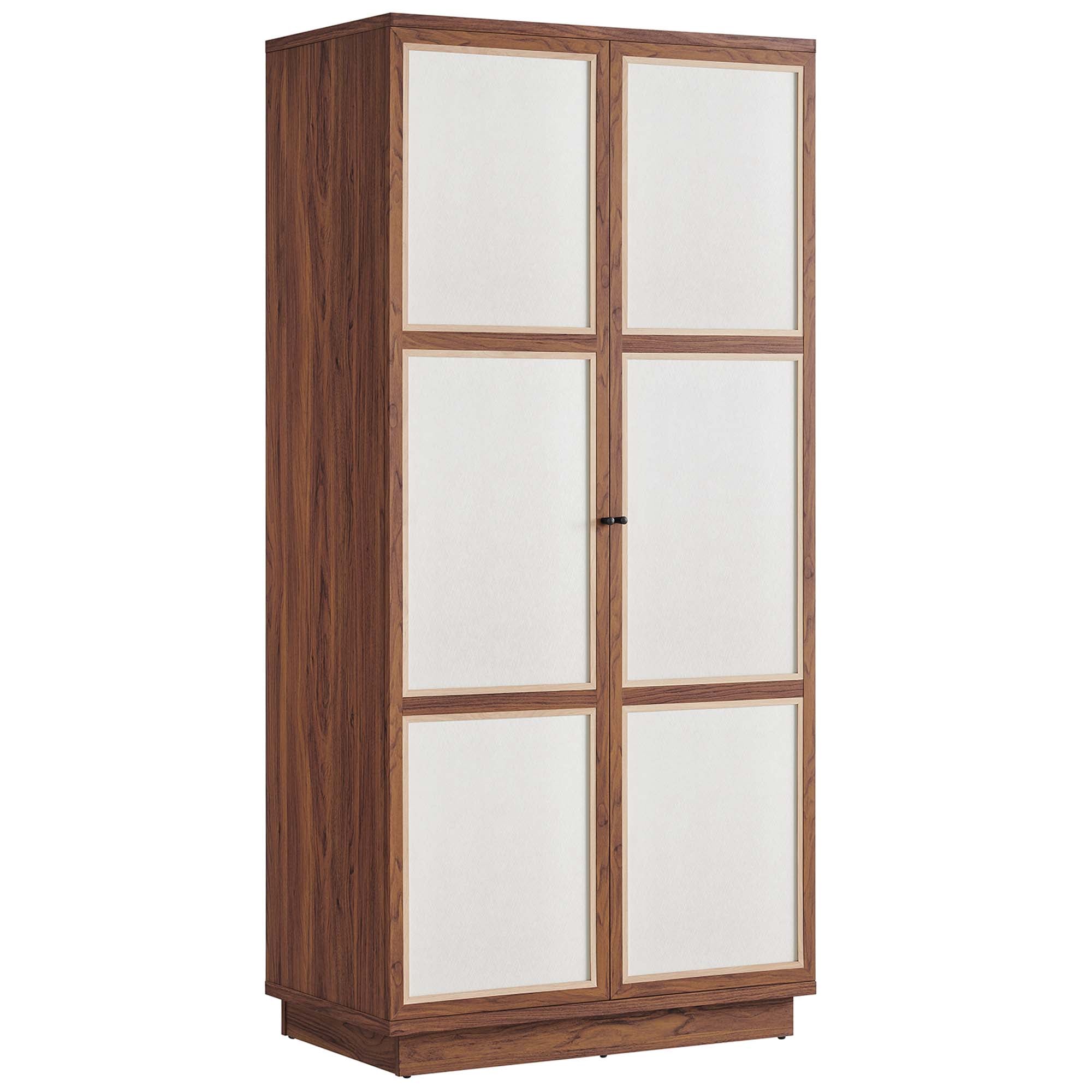 Capri 70" Tall Wood Grain Storage Cabinet, Walnut
