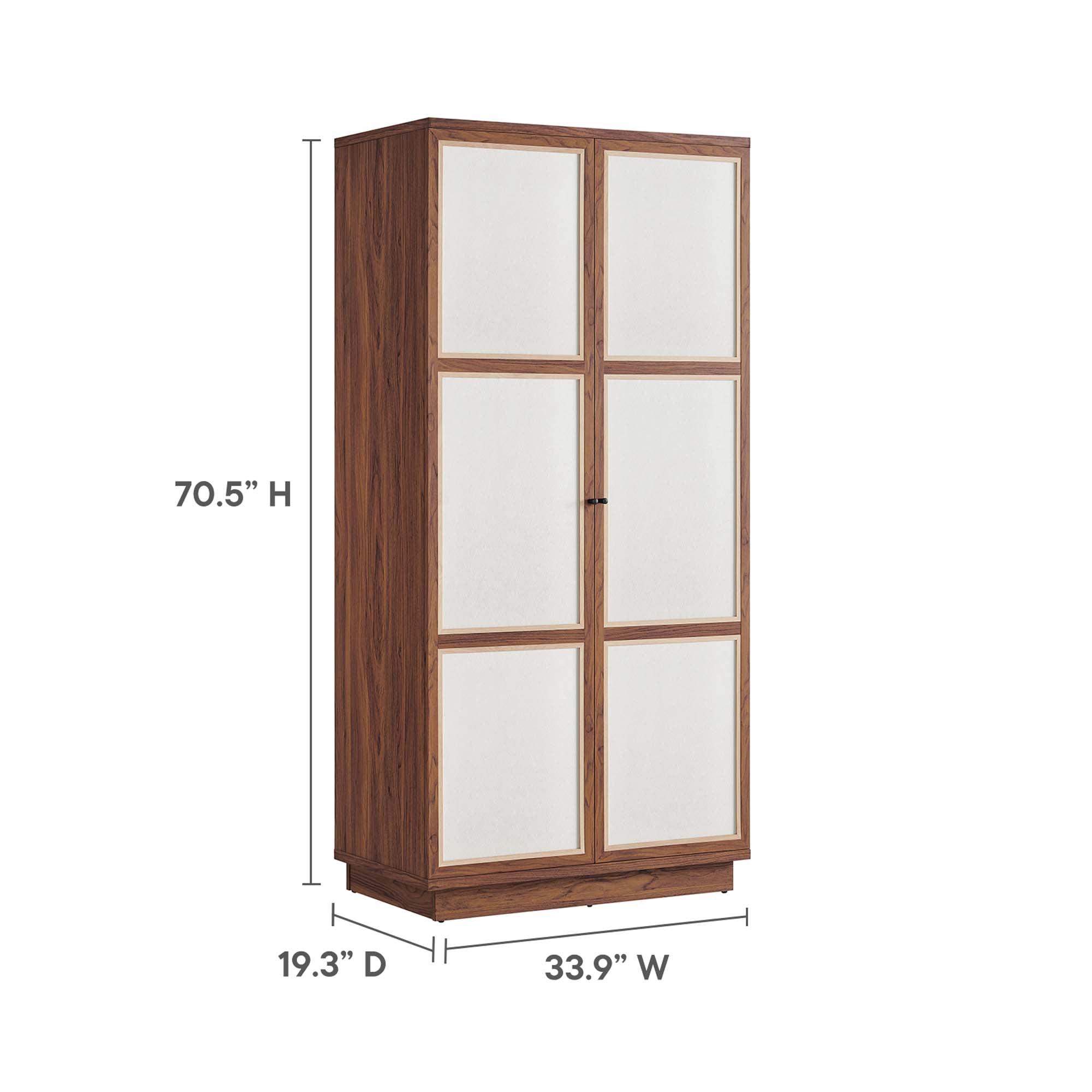Capri 70" Tall Wood Grain Storage Cabinet, Walnut