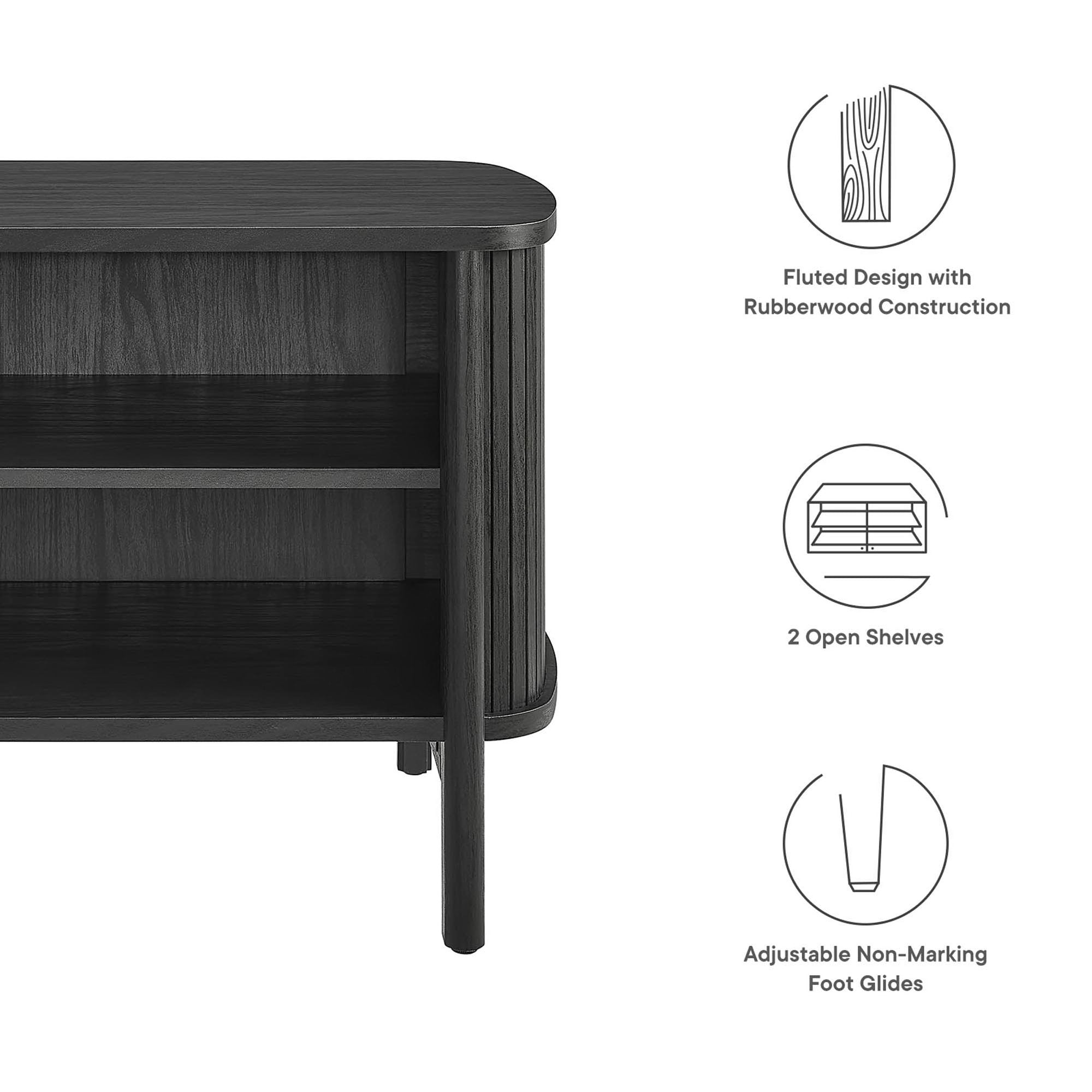 Cadence Open Nightstand, Black