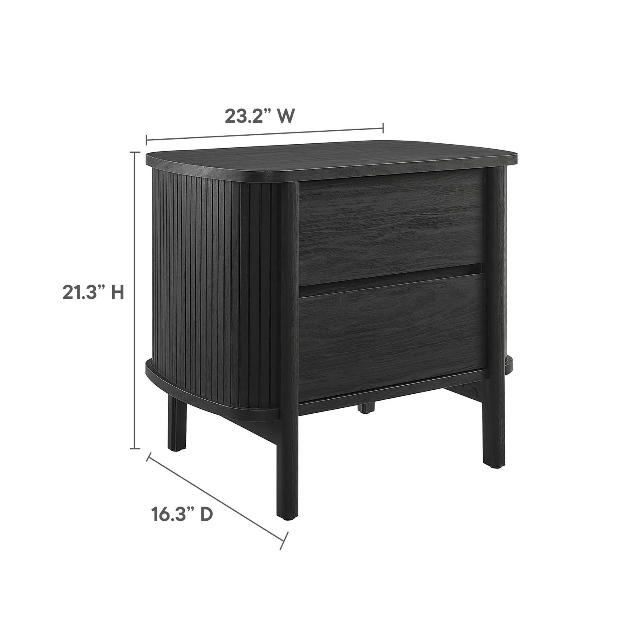 Cadence 2-Drawer Nightstand, Black