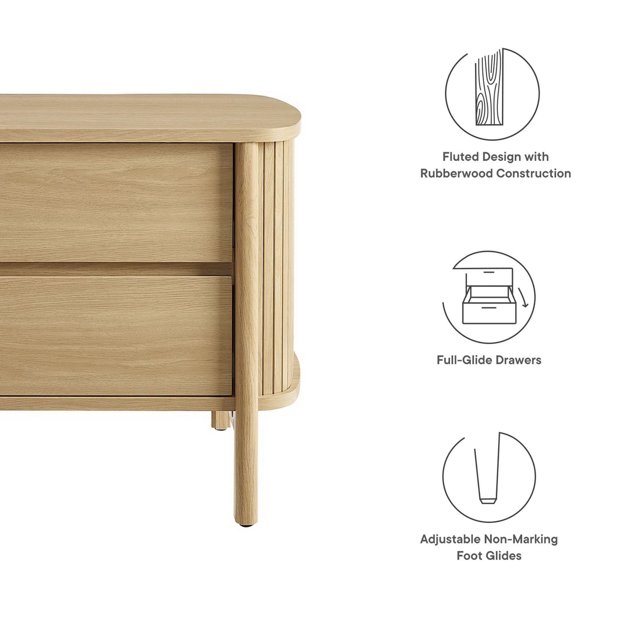 Cadence 2-Drawer Nightstand, Oak