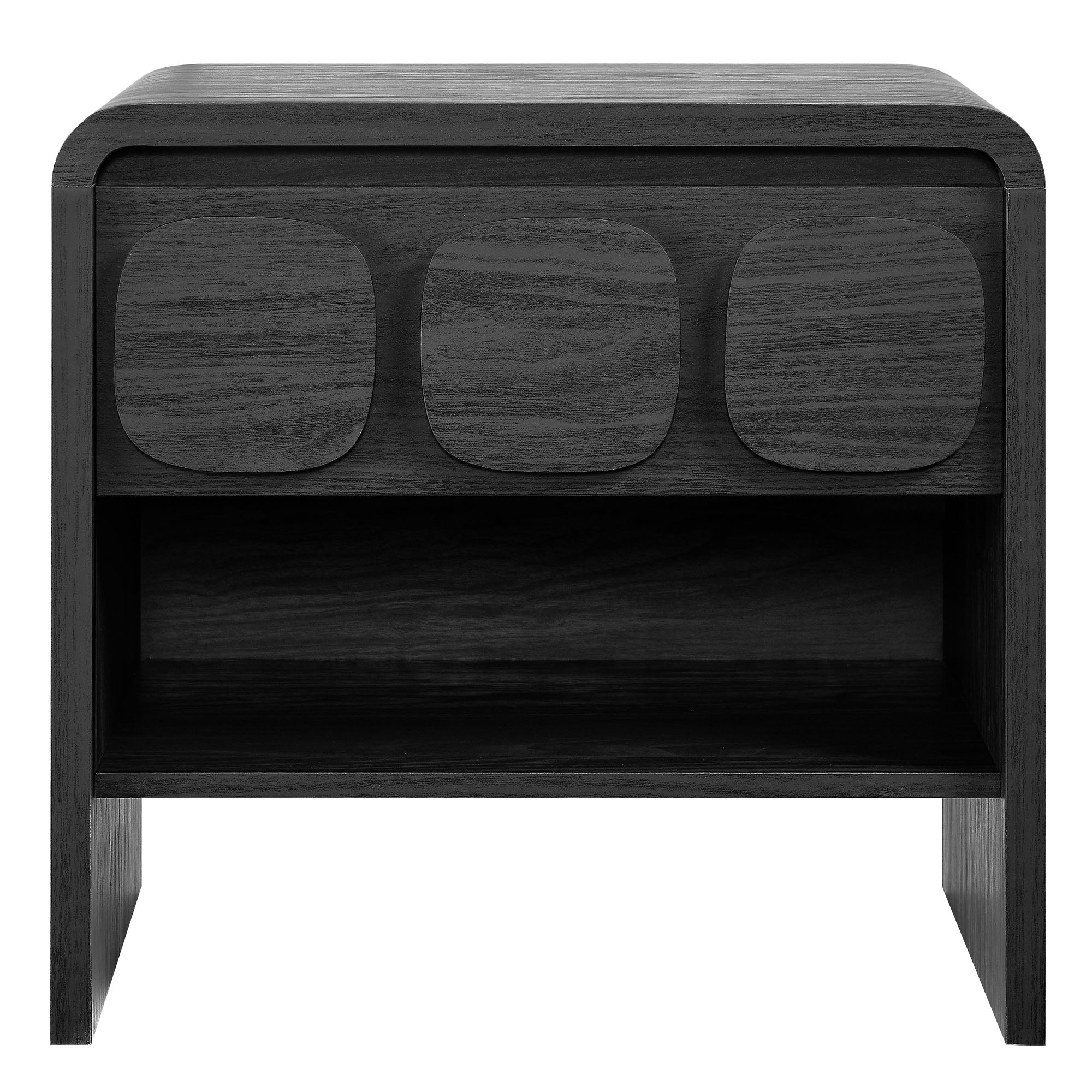 Toscana 1-Drawer Nightstand, Black
