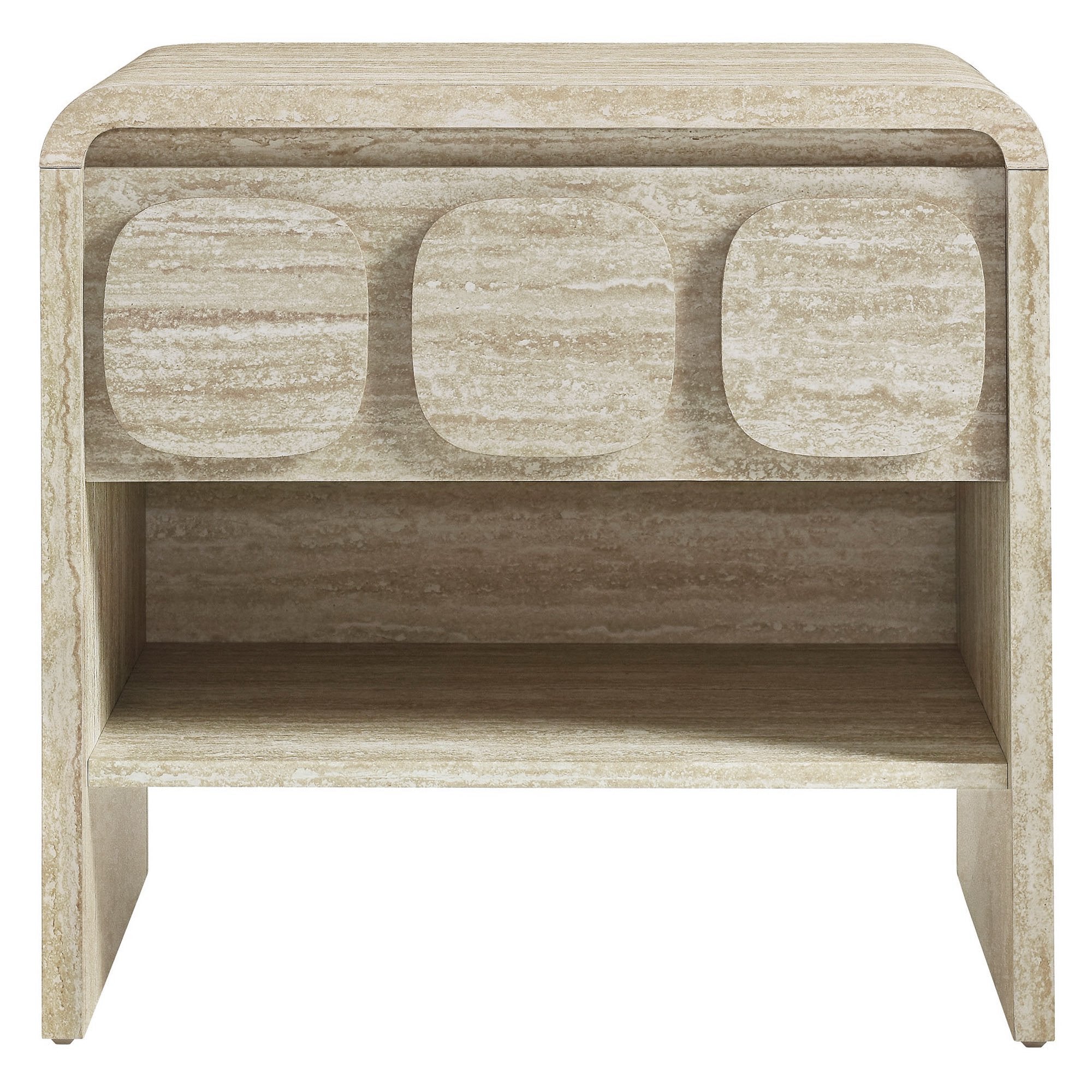 Toscana 1-Drawer Nightstand, Travertine