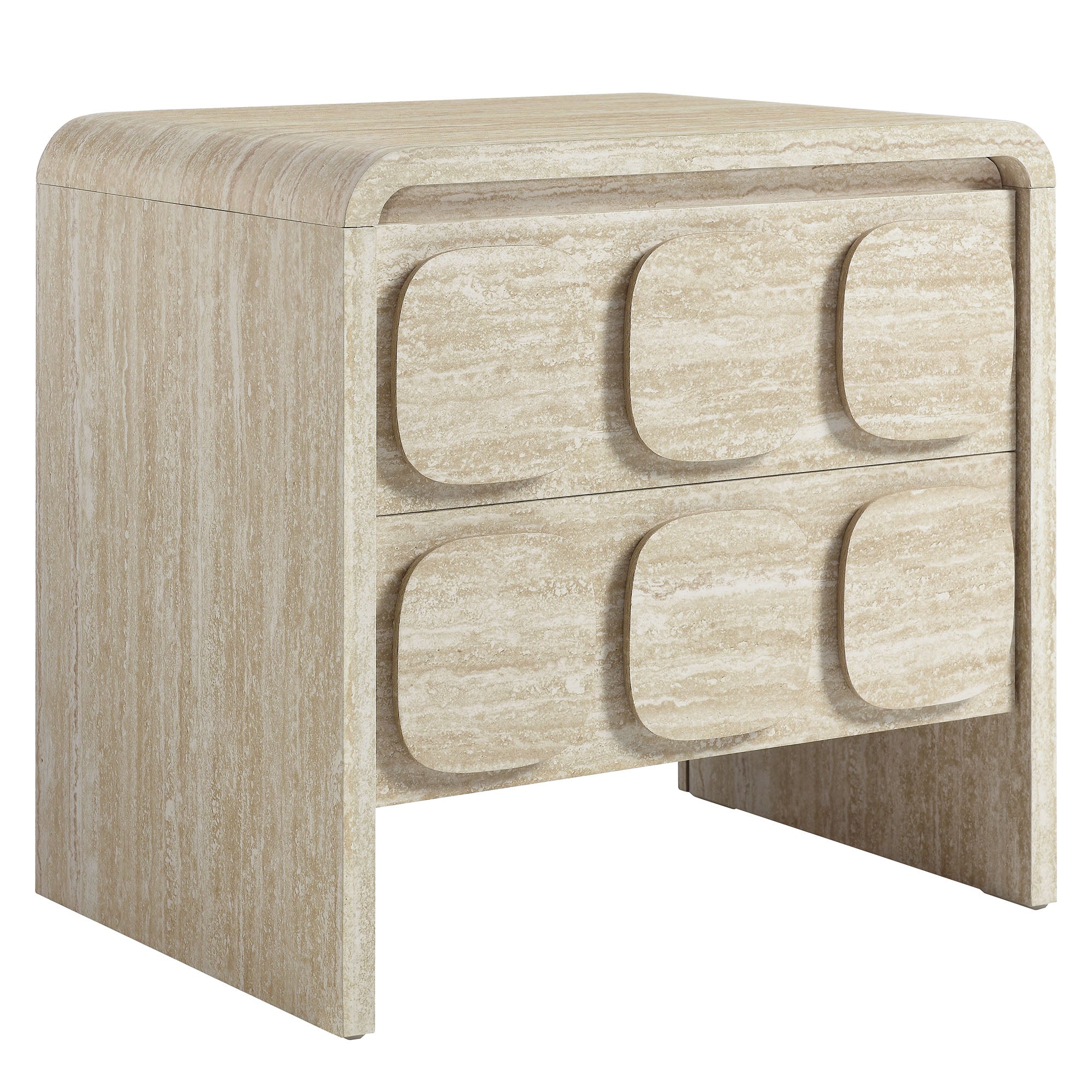 Toscana 2-Drawer Nightstand, Travertine