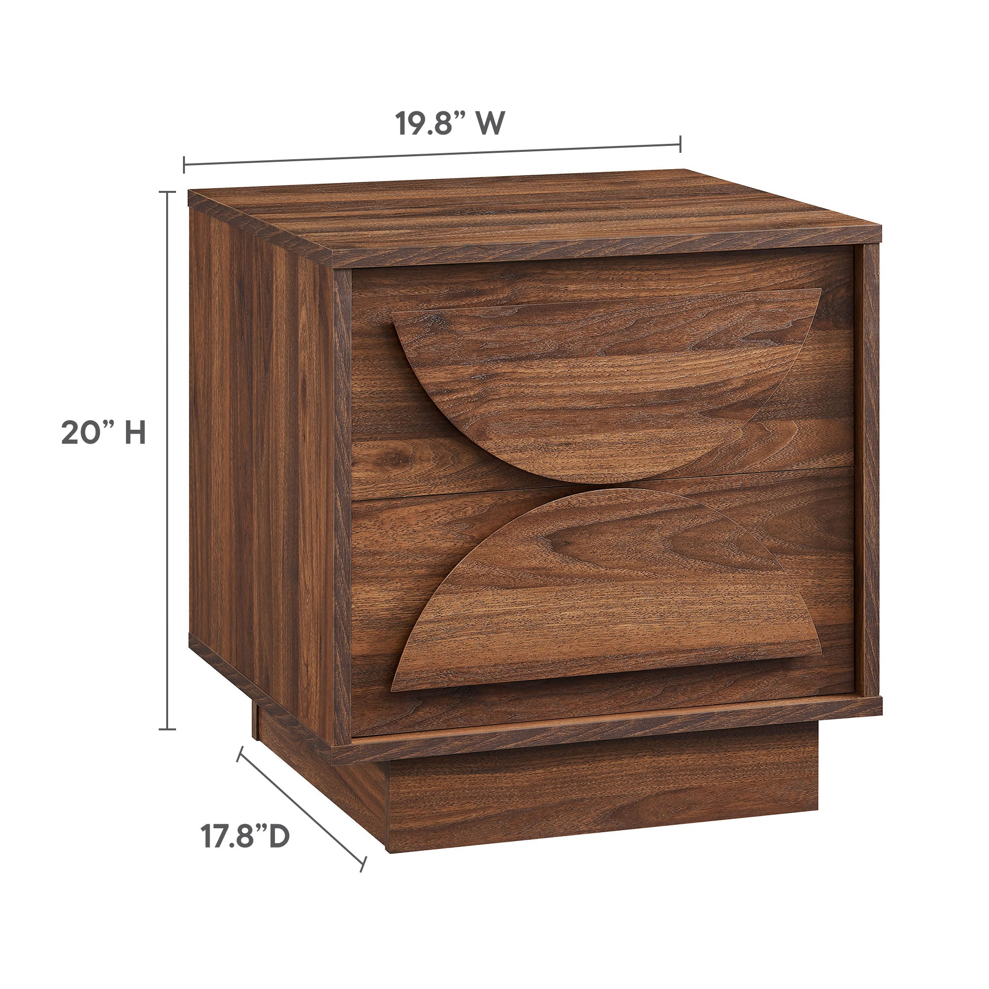 Bulwark 2-Drawer Nightstand, Walnut