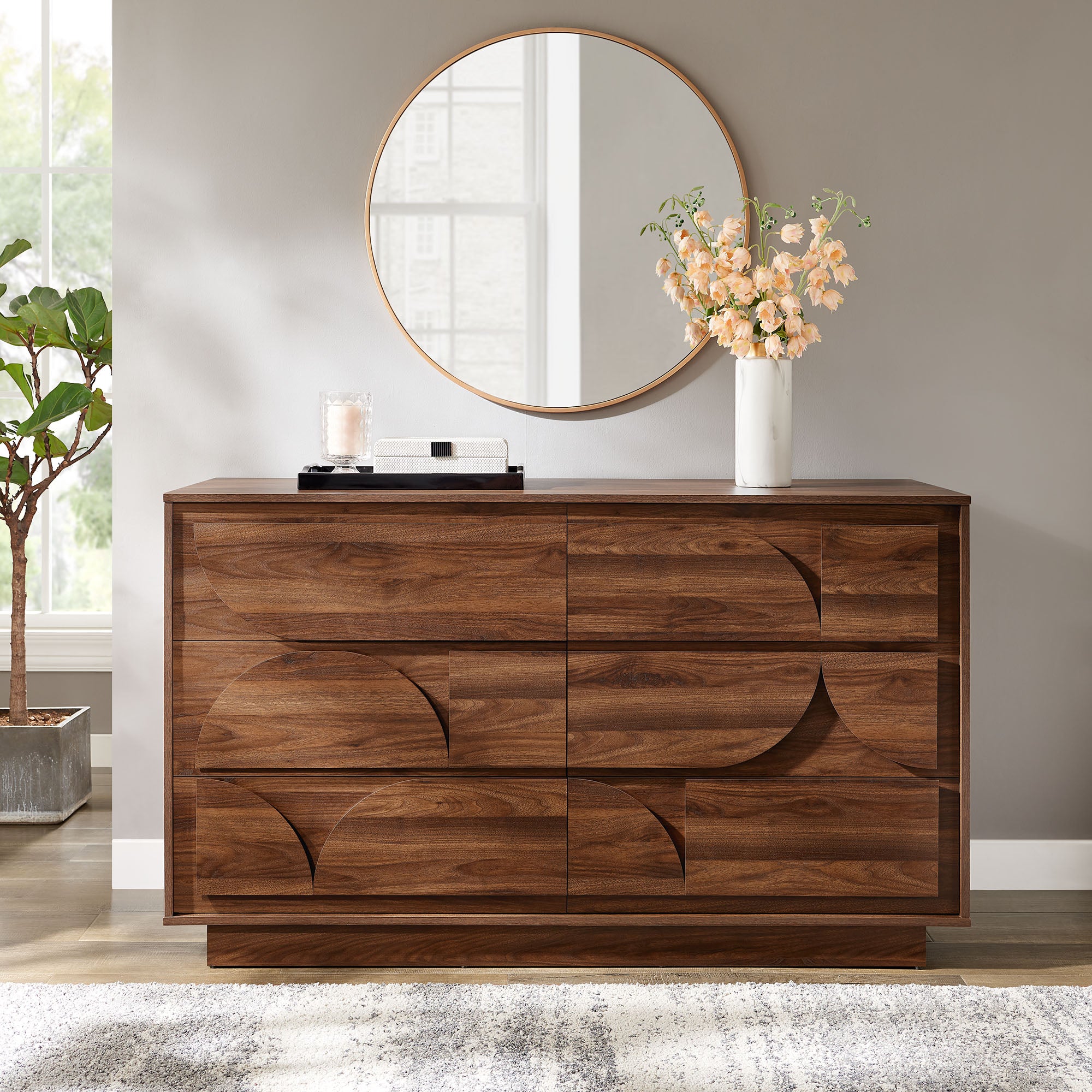 Bulwark 6-Drawer Dresser, Walnut